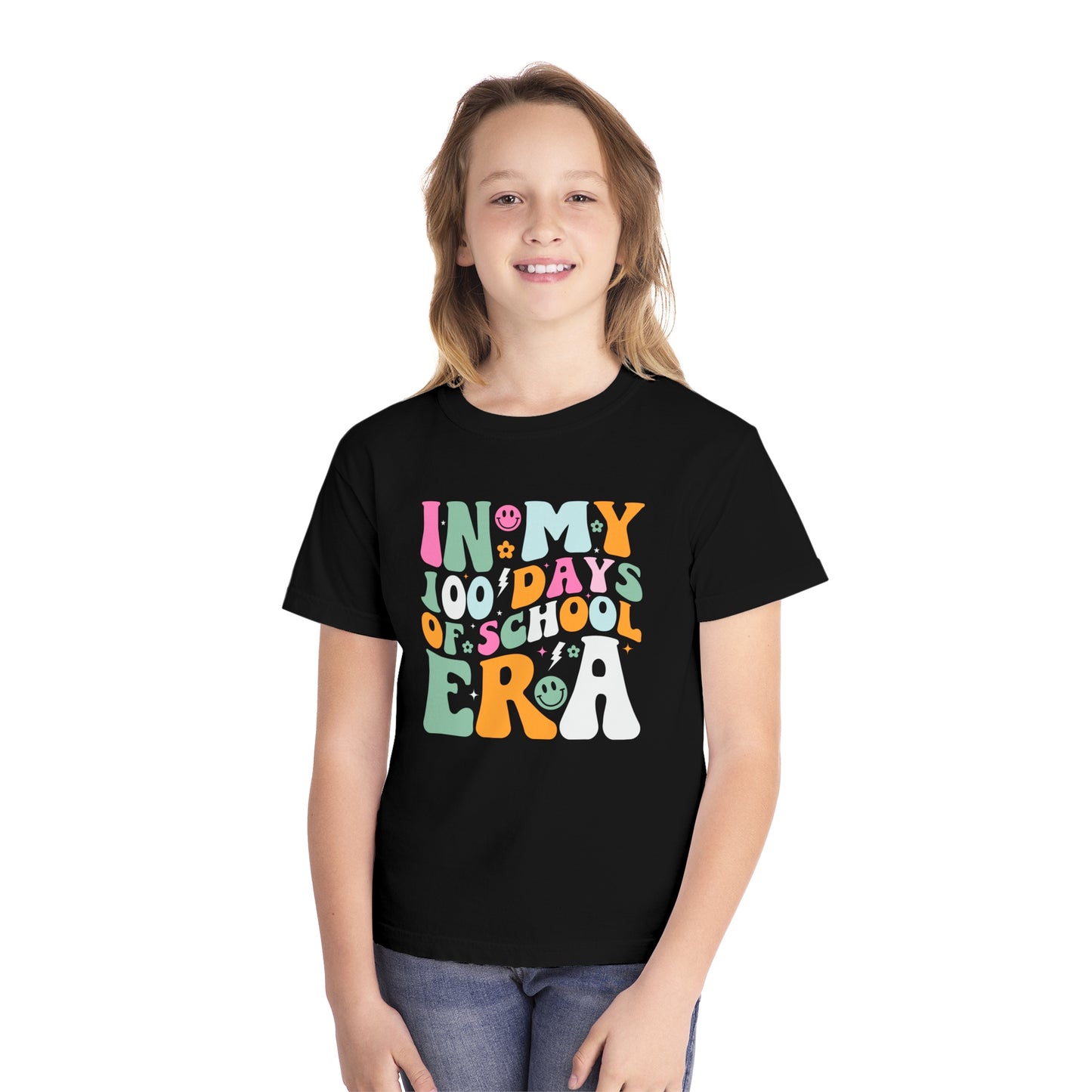 Youth 100 Groovy Days Era Comfort Colors Tee