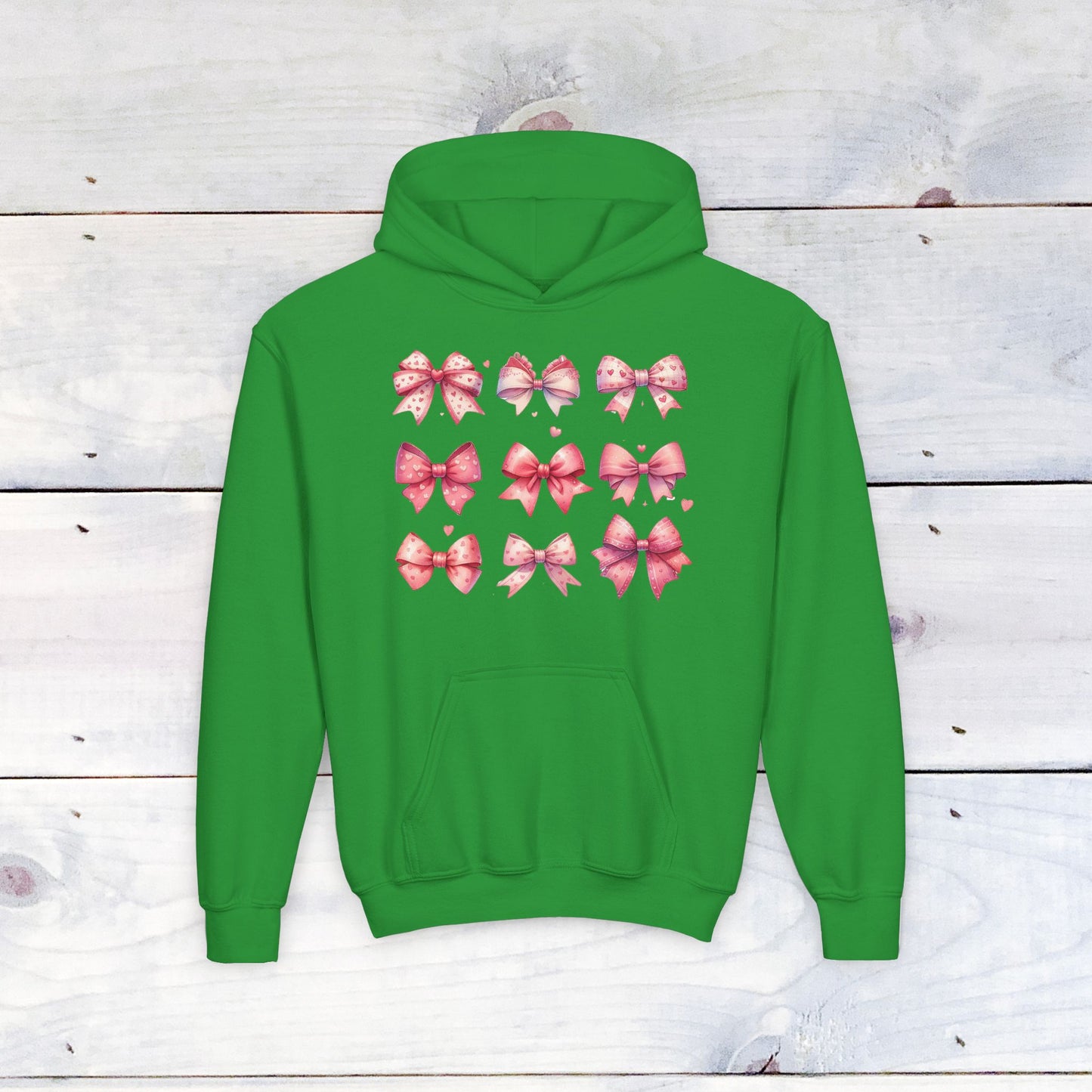 Pinky Bow Grid Youth Hoodie