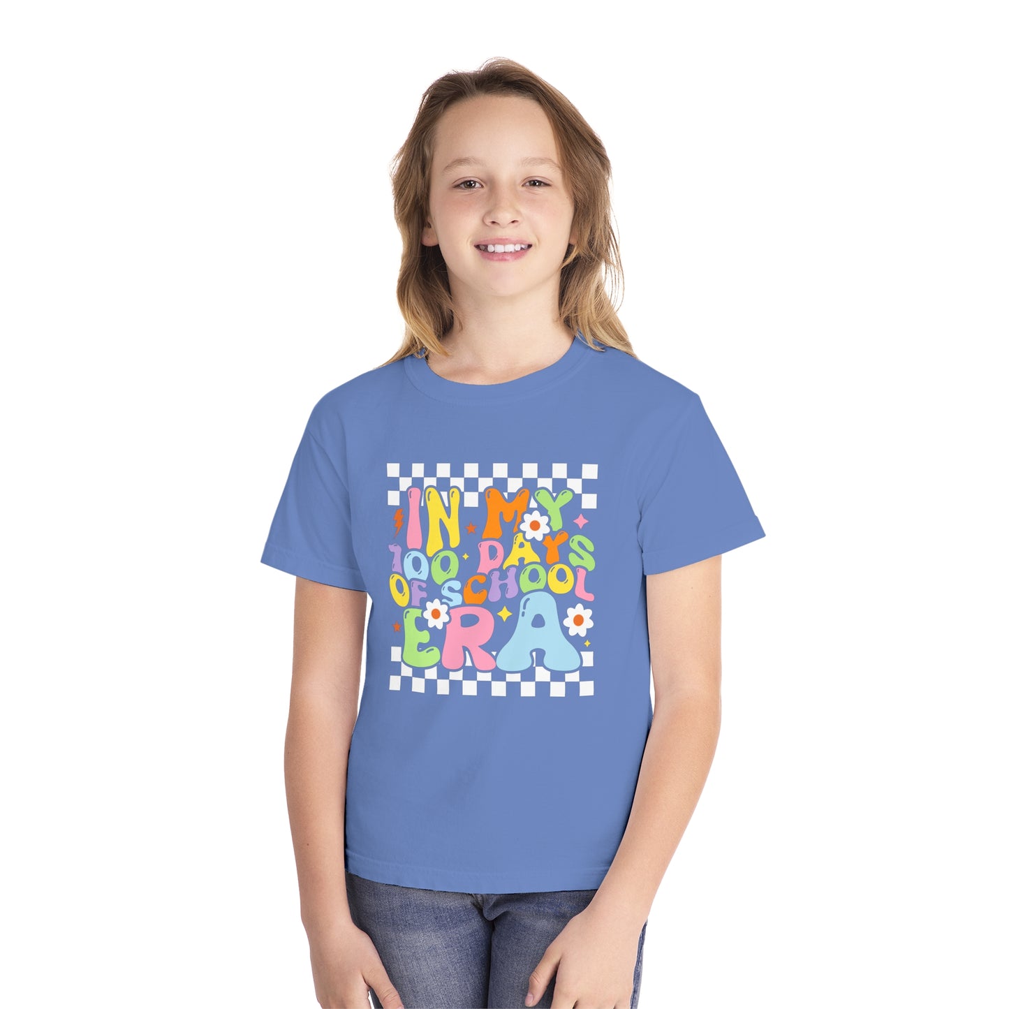 Youth Checkered 100 days Era Comfort Colors Tee