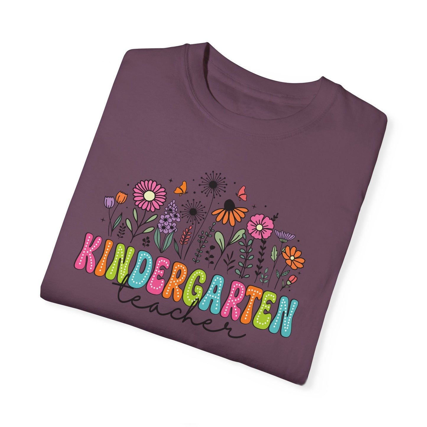Kinder Flower Teacher Shirt - Comfort Colors