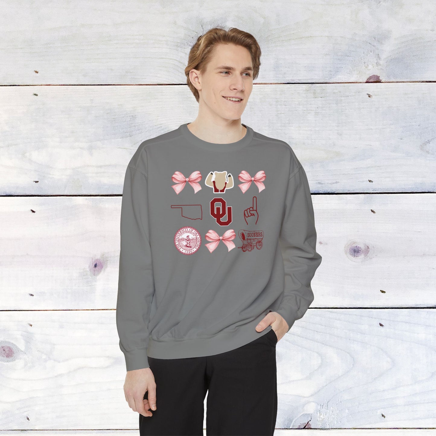 Oklahoma Sooners Bow Comfort Colors Sweater