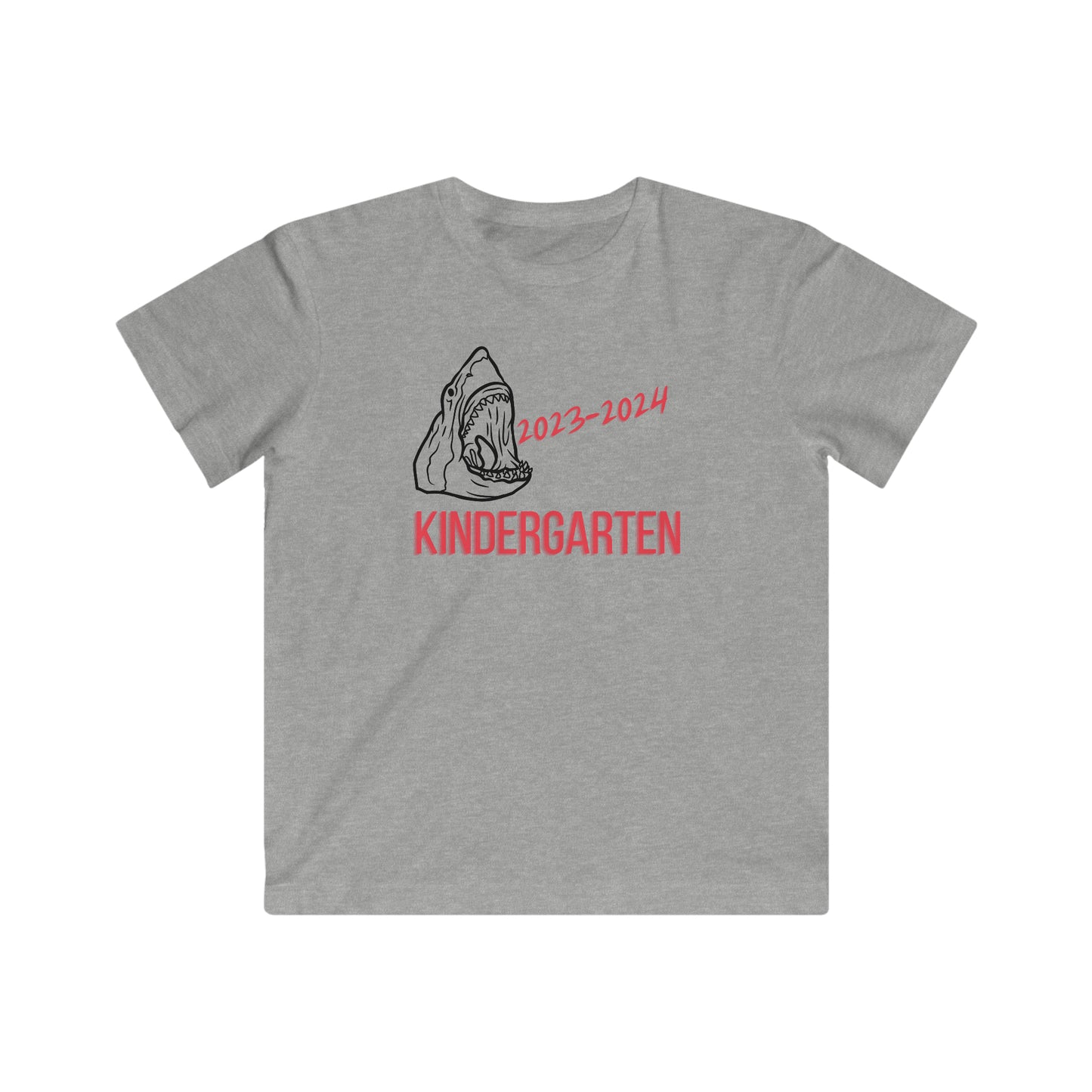 Shark, Kindergarten 23-24 T-Shirt  Black/Red Text