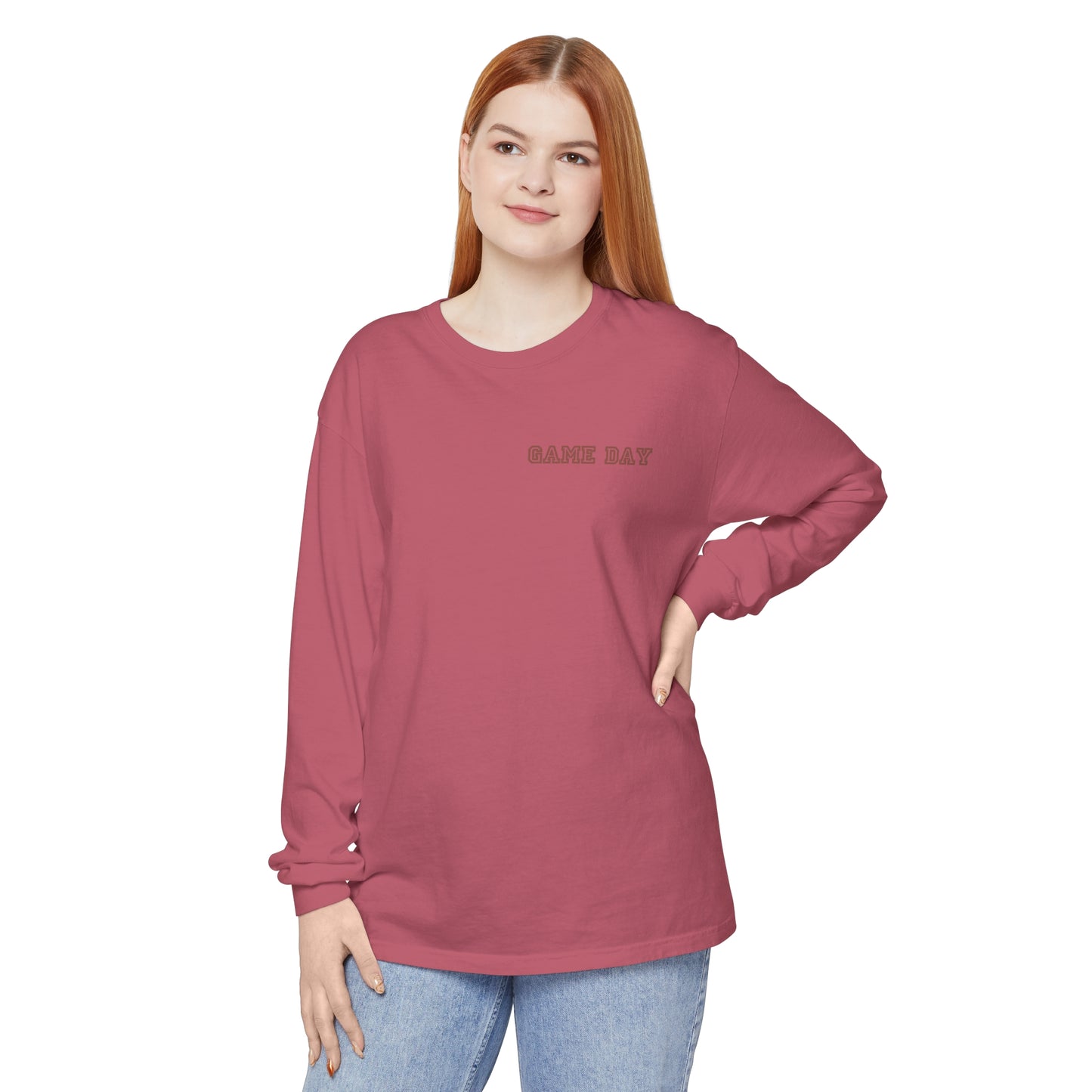 Football Mom Long Sleeve Comfort Colors T Shirt