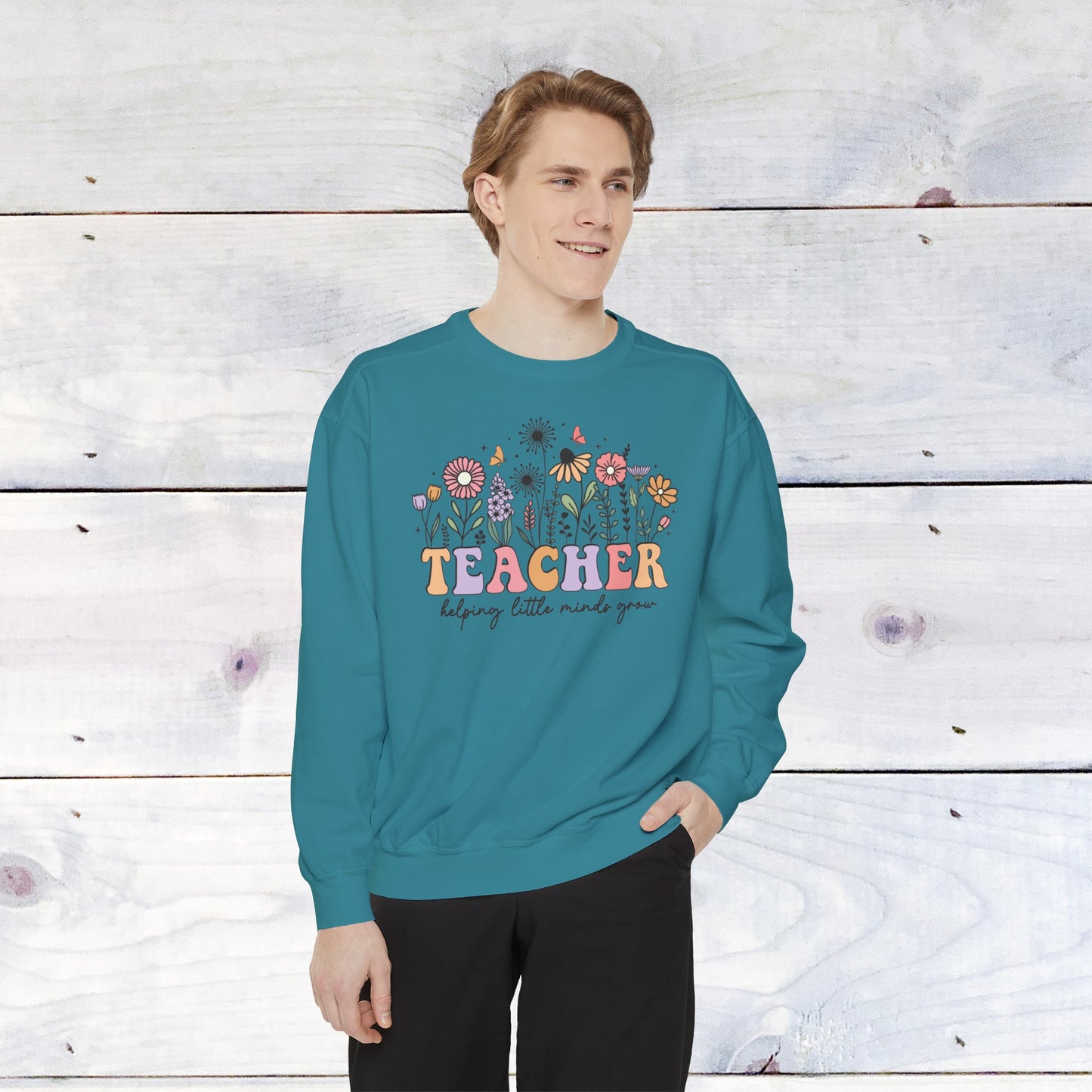 Teacher Flower Comfort Colors Sweater