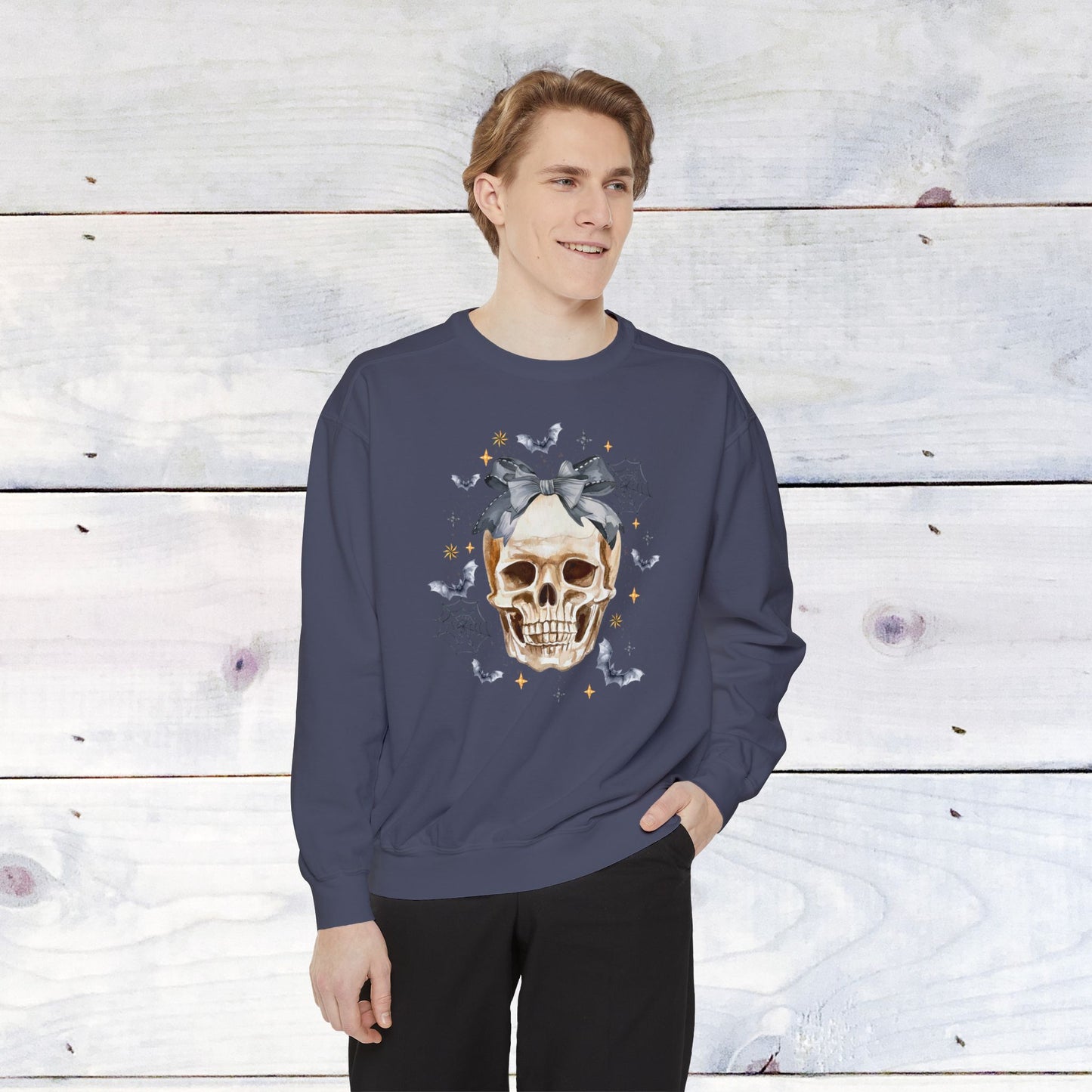 Pretty Bow Skull Comfort Colors Sweater