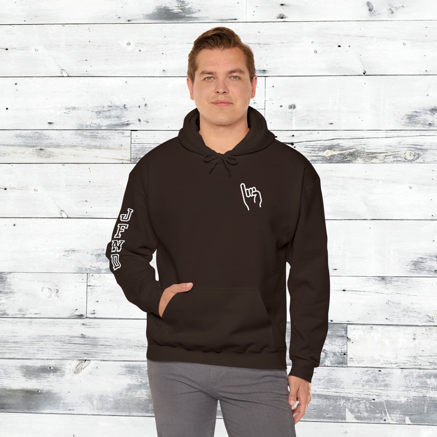 Jackets Stinger Hoodie Front - JFND Sleeve - Old School R back