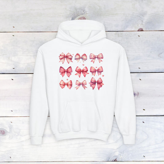 Pinky Bow Grid Youth Hoodie