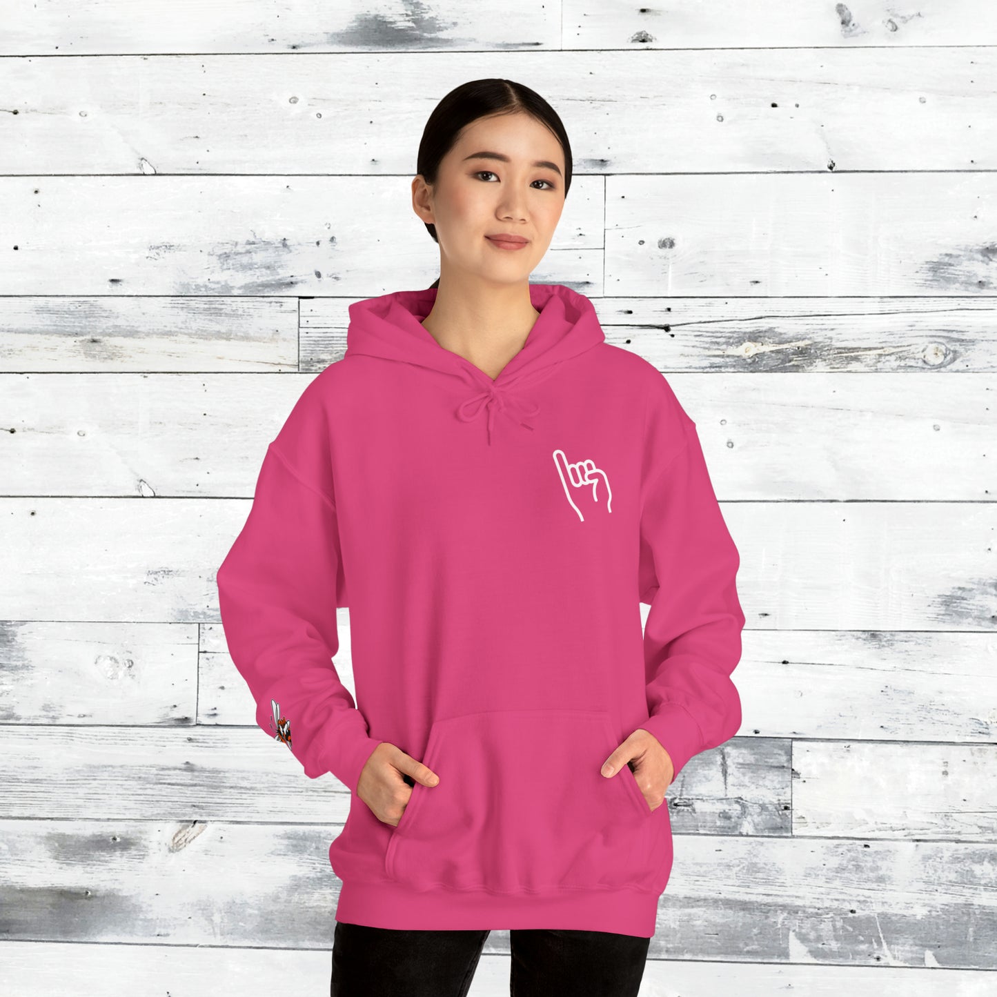 Jackets Stinger Hoodie Front - Yellow Jacket Sleeve/Cuff - Old School R back