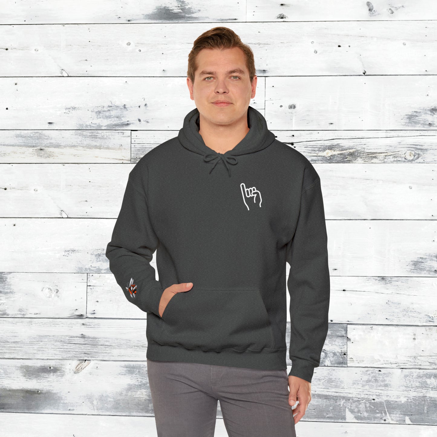 Jackets Stinger Hoodie Front - Yellow Jacket Sleeve/Cuff - Old School R back