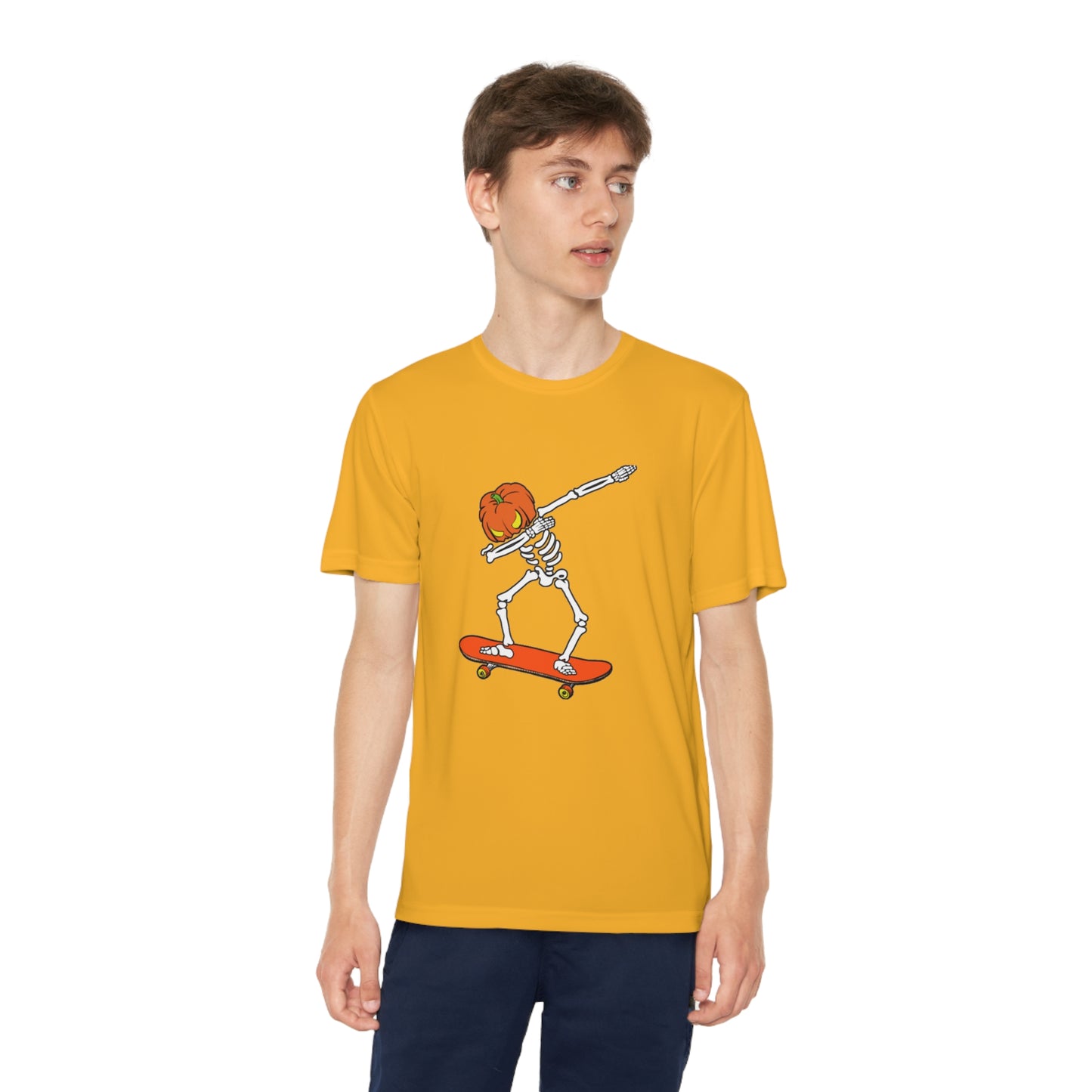 Dabbing Pumpkin Skelly Skater T