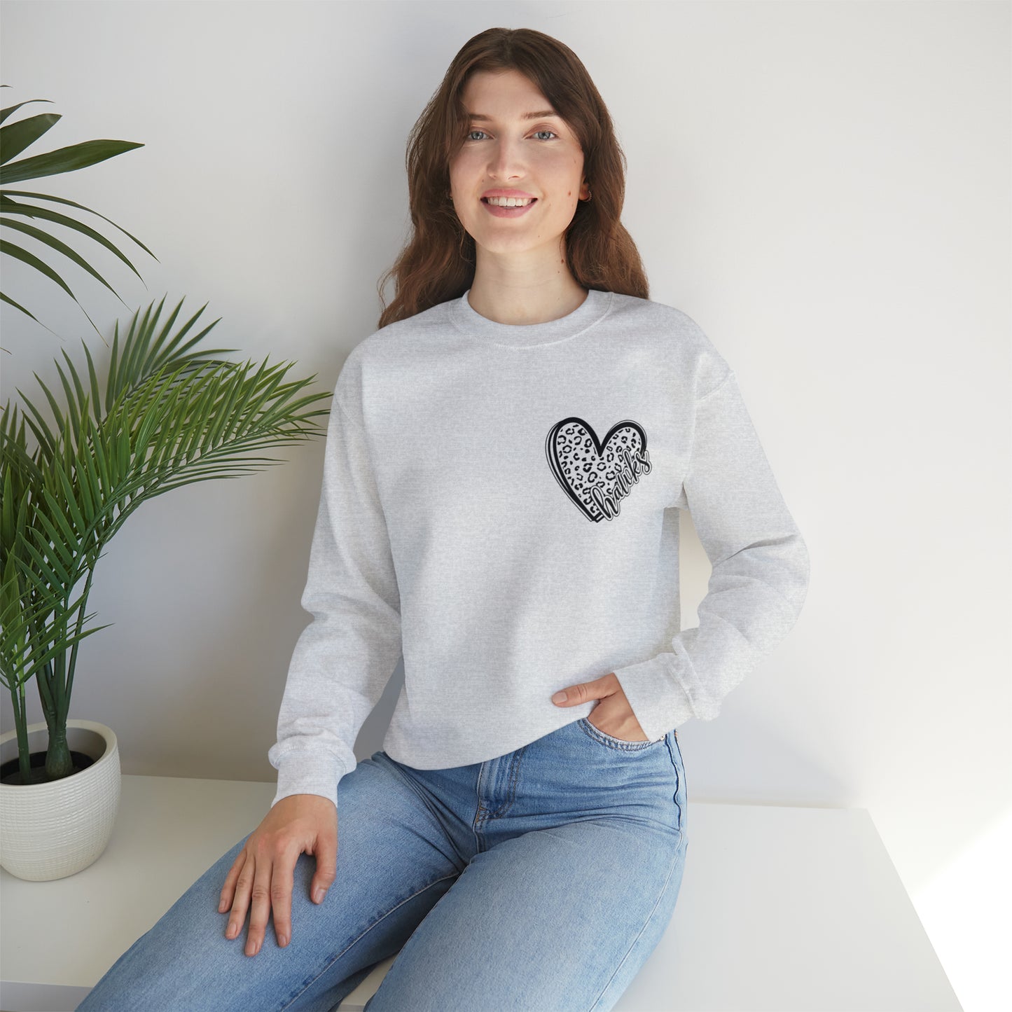 Hawks Heart Front, Glitz Cheer Mom back - Sweater