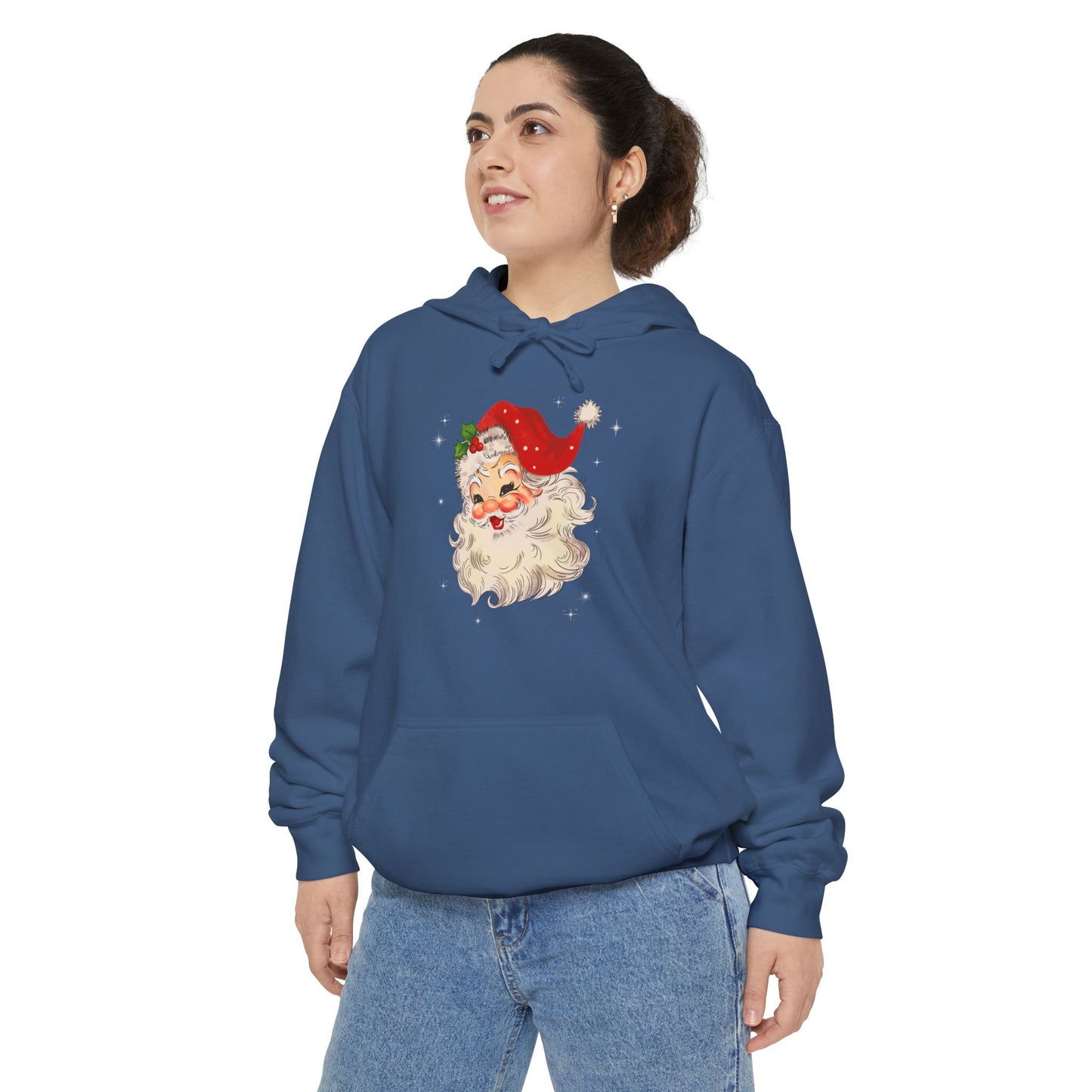 Sparkle Santa Comfort Colors Hoodie