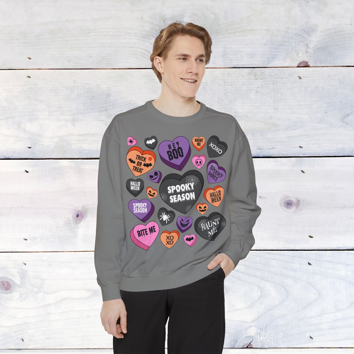 Halloween Conversation Hearts - Comfort Colors Sweater