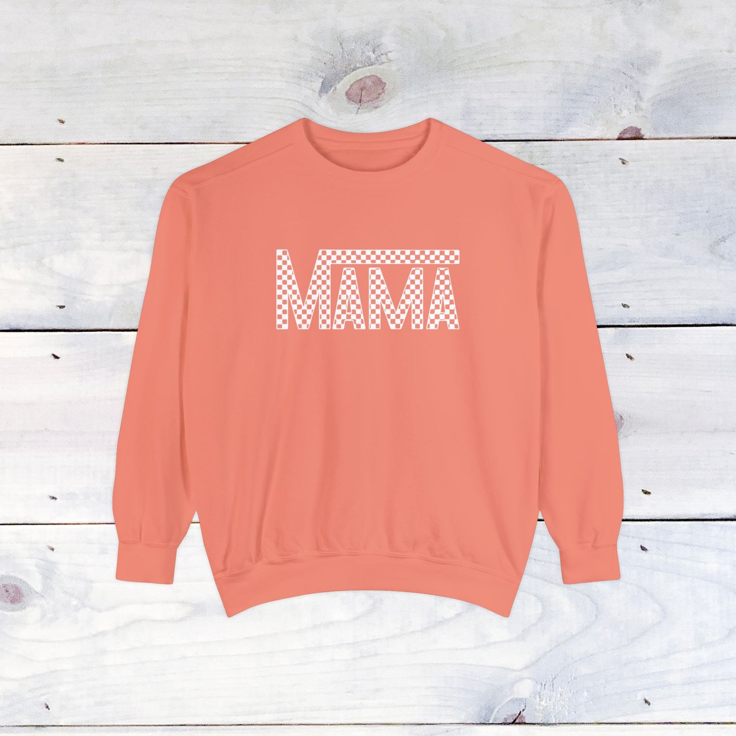 Mama Checkered Comfort Colors Sweater