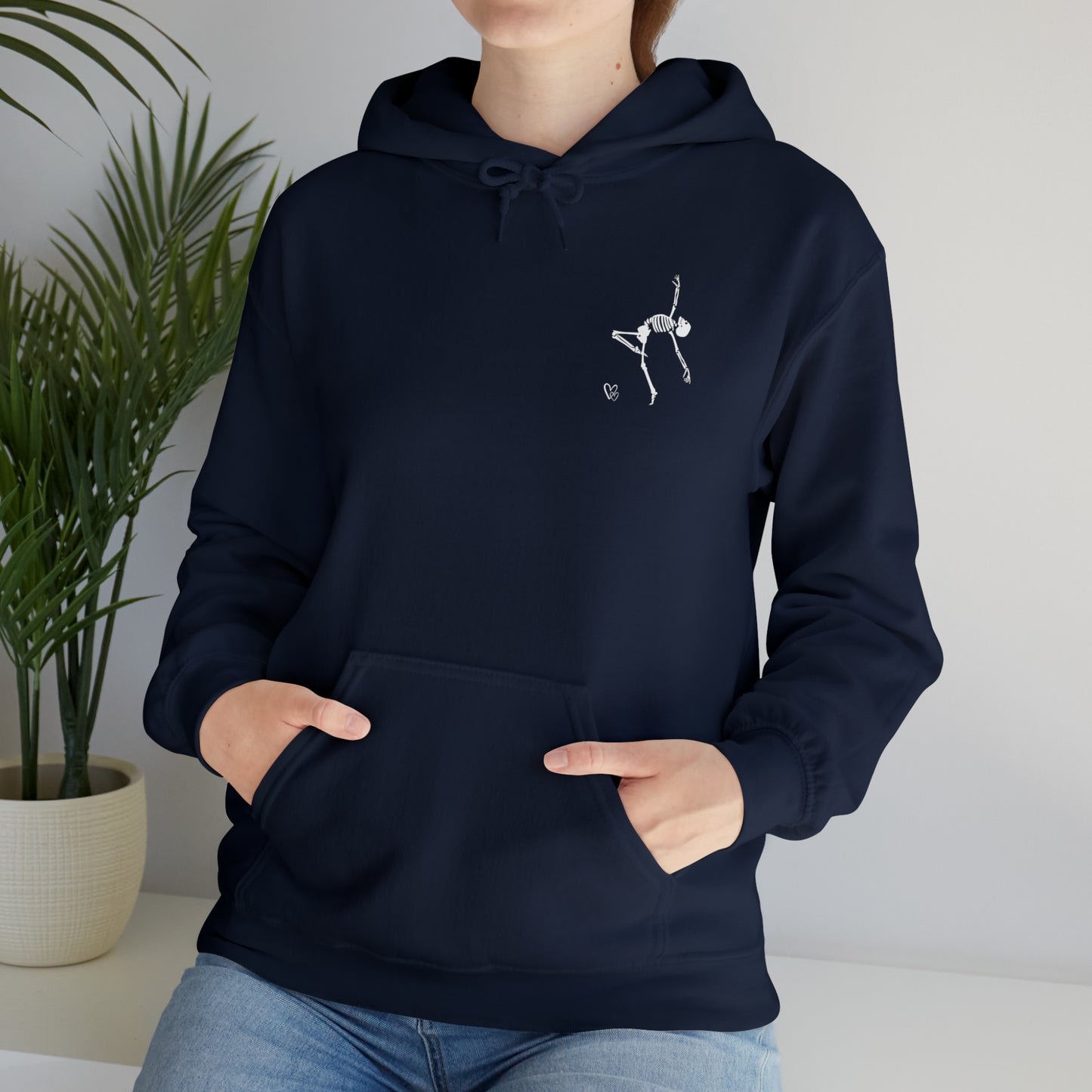 Dancing Skeleton Hoodie- Dancing Skeleton Front- Multi -Dancing Skeleton Back, Mutliple Color Options, Unisex Heavy Blend™ Hooded Sweatshirt