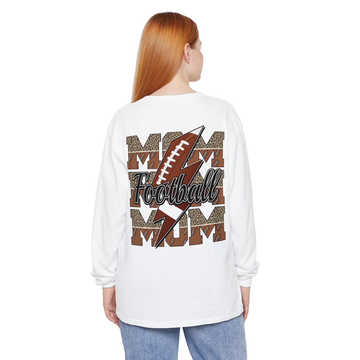 Football Mom Long Sleeve Comfort Colors T Shirt
