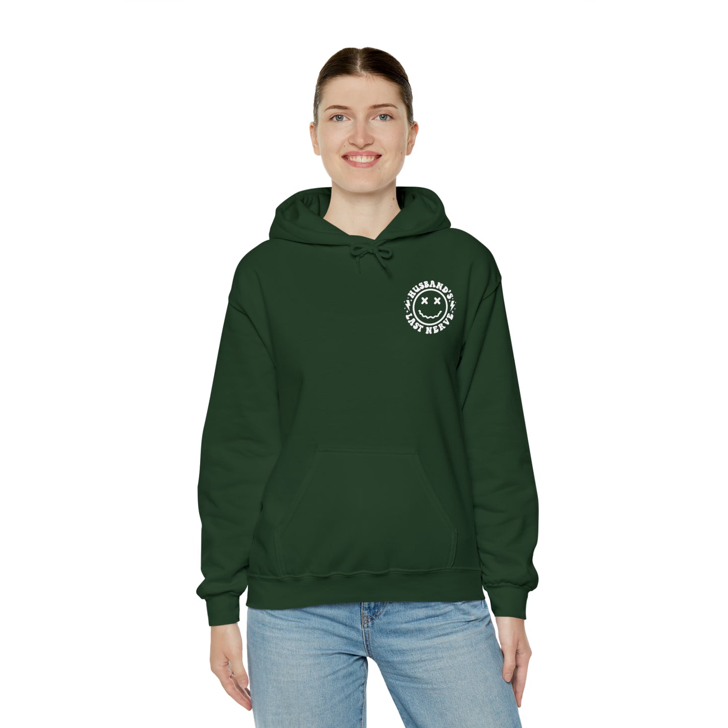 Husband's Last Nerve Hoodie - White Text