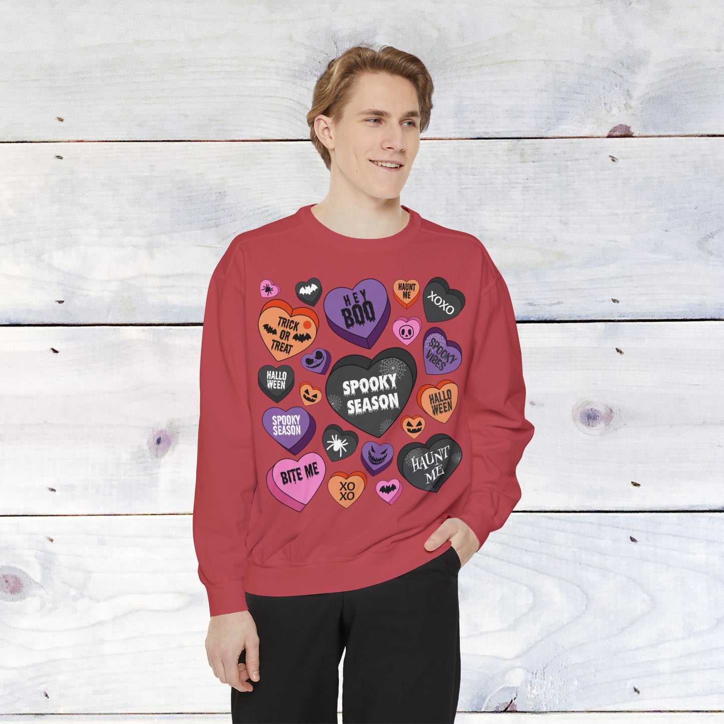 Halloween Conversation Hearts - Comfort Colors Sweater