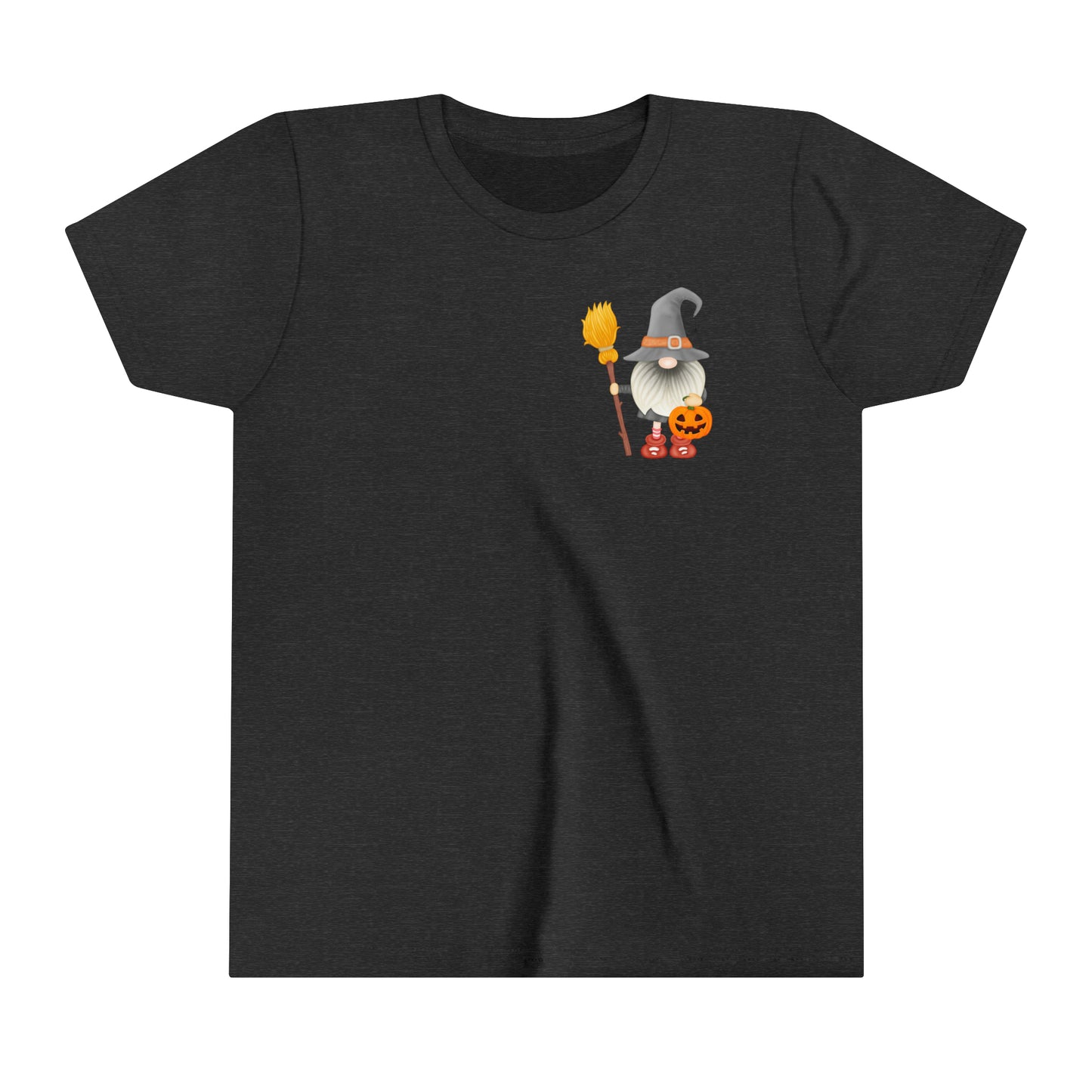 Witch Gnome - with Pumpkin Trick or Treat Pale - Youth Short Sleeve Tee