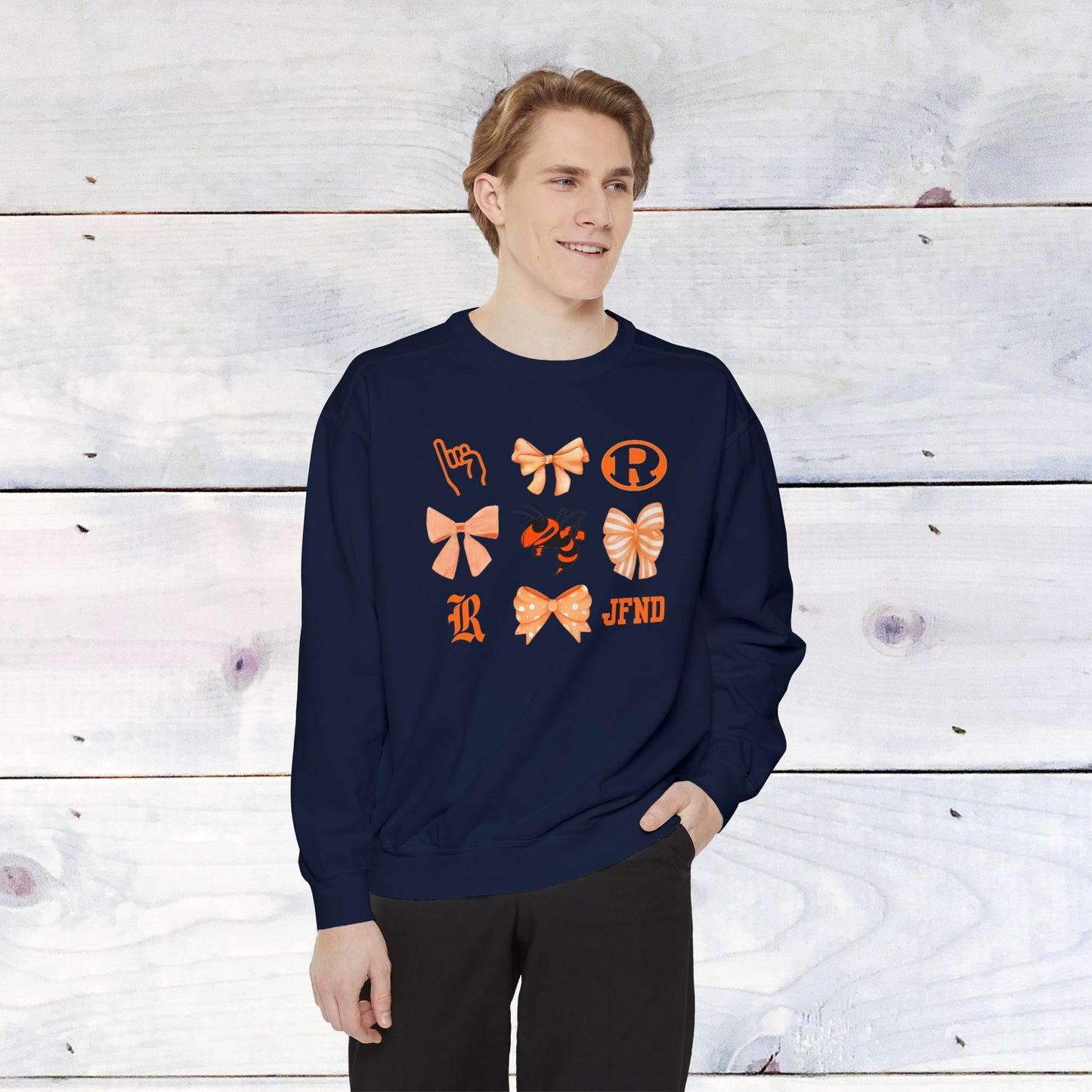 Rockwal Yellowjacket Bow Comfort Colors Sweater