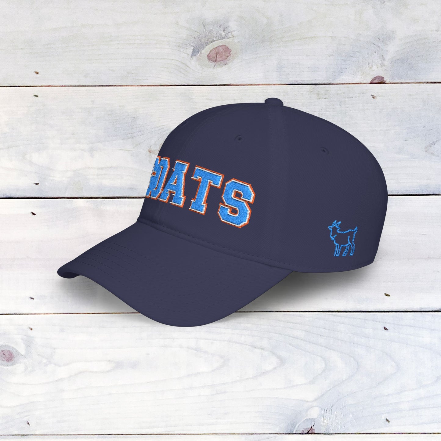 GOATS Embroidered Baseball Cap — Vintage Chenille Team Letterman Hat