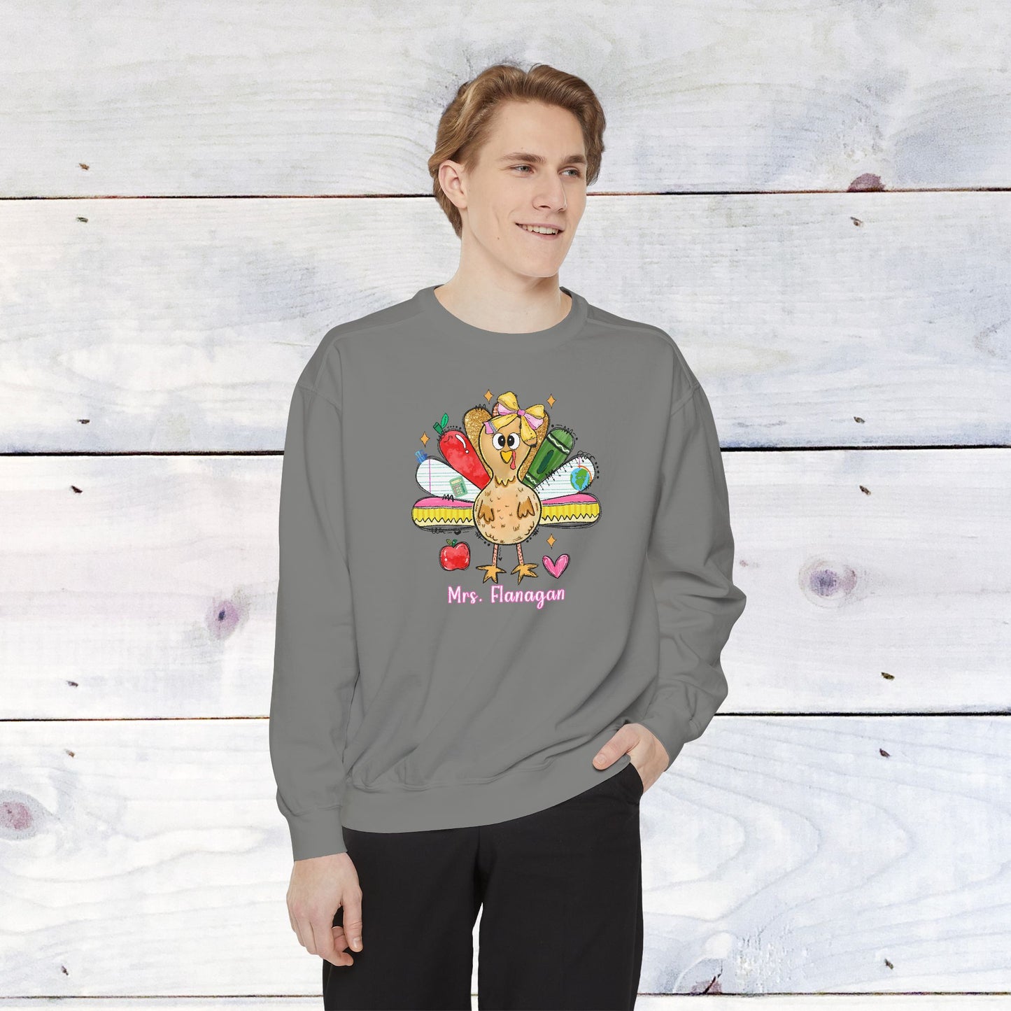 Teacher Turkey Unisex Comfort Colors Sweater