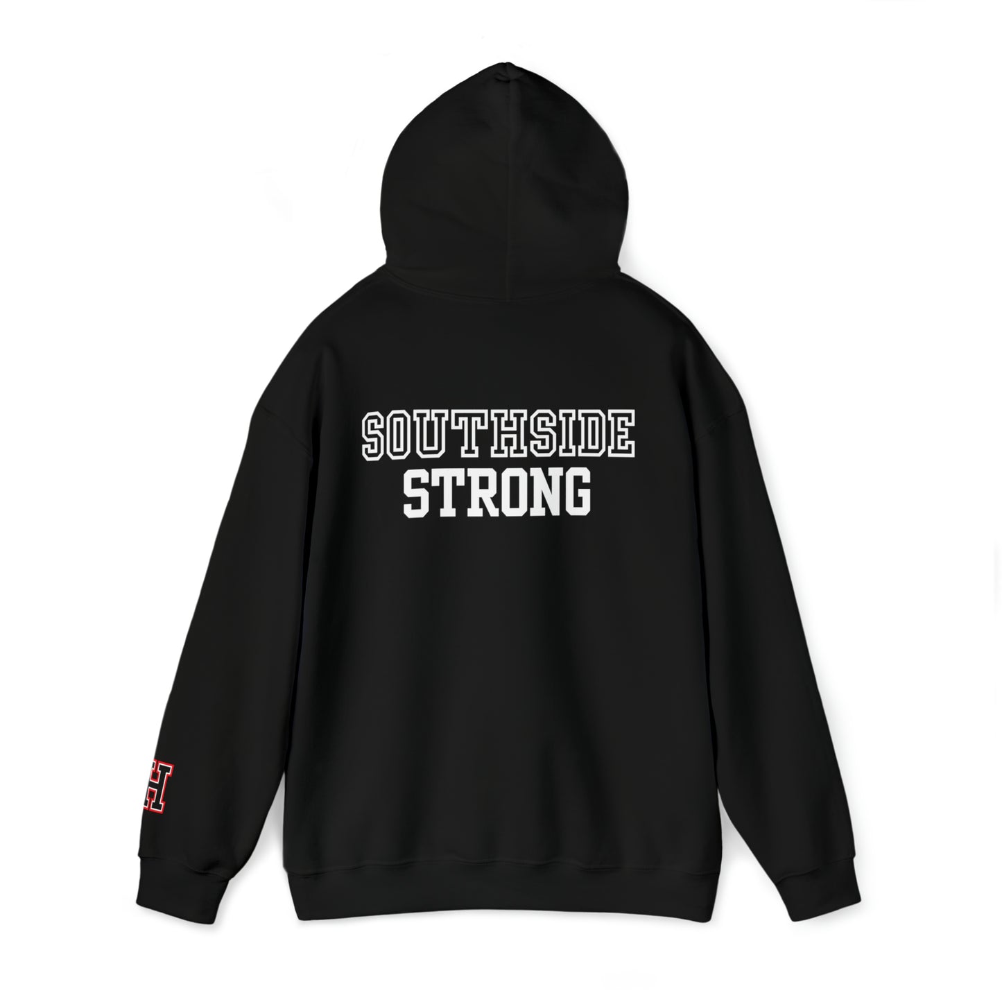 Heath Hawks WTD front Southside Strong back - H Cuff  - Hoodie