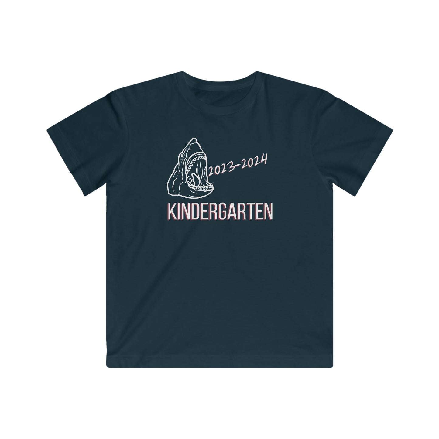Shark Kinder First Day of School '23-'24, White Text