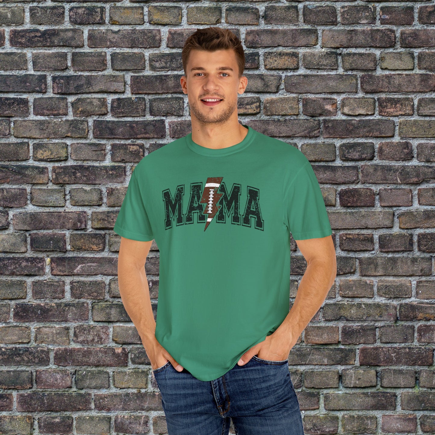 Football Mama Bolt Comfort Colors T