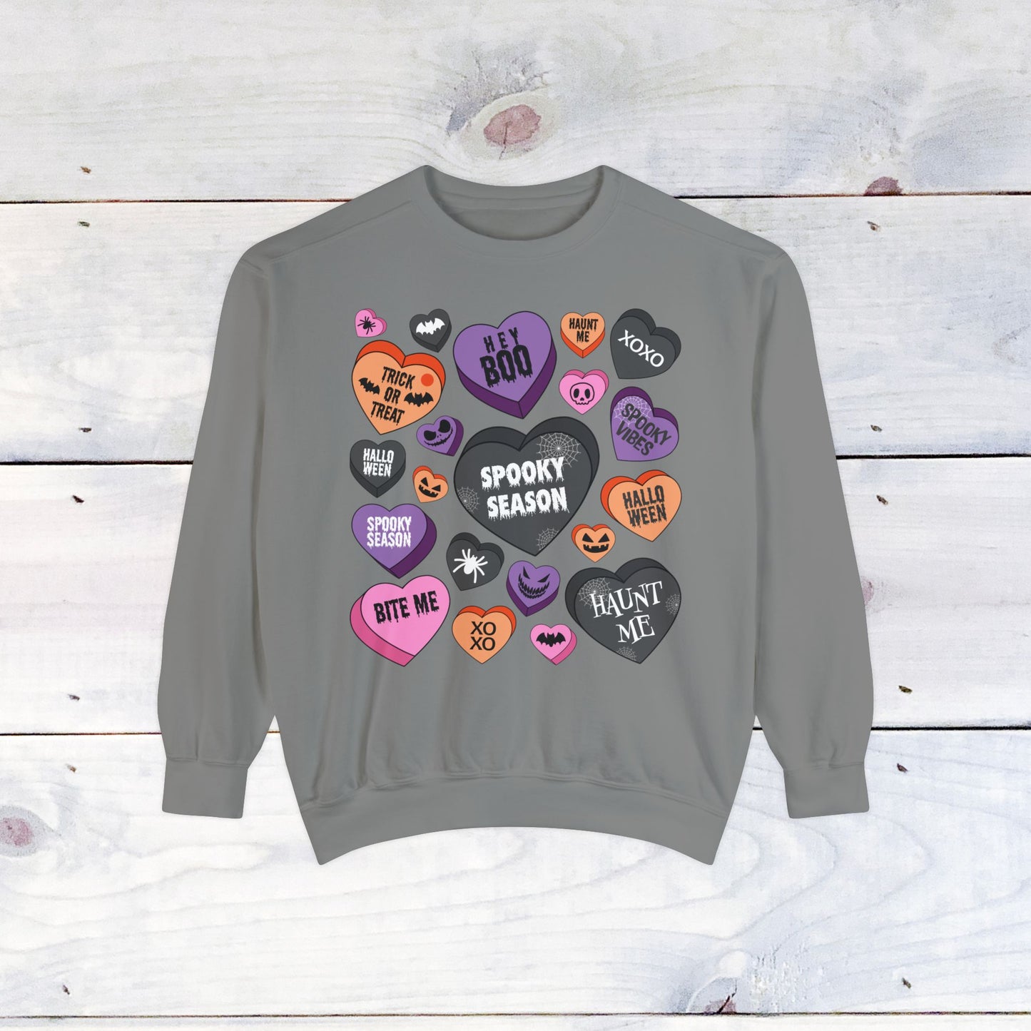 Halloween Conversation Hearts - Comfort Colors Sweater