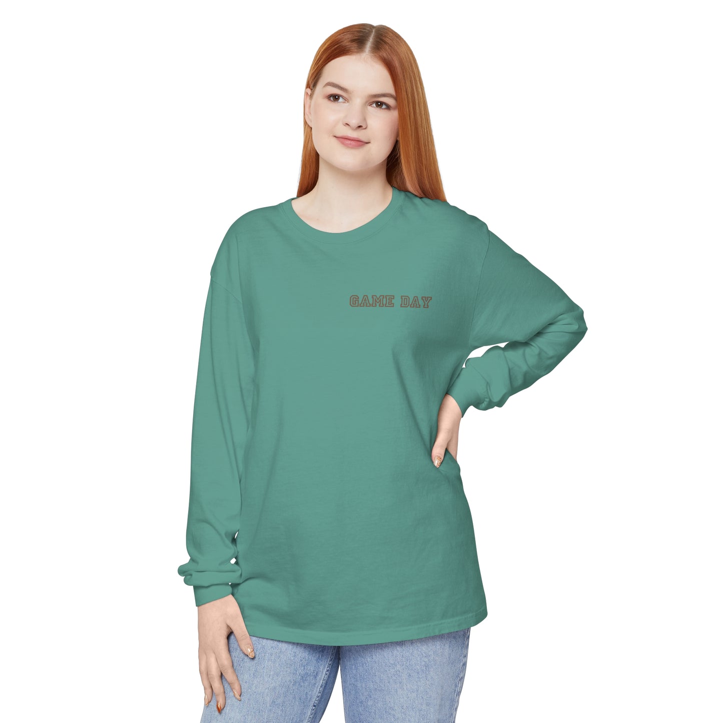 Football Mom Long Sleeve Comfort Colors T Shirt