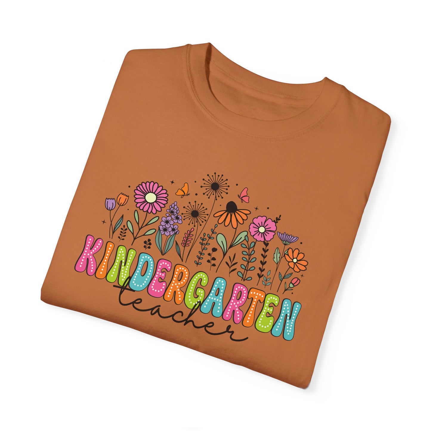 Kinder Flower Teacher Shirt - Comfort Colors