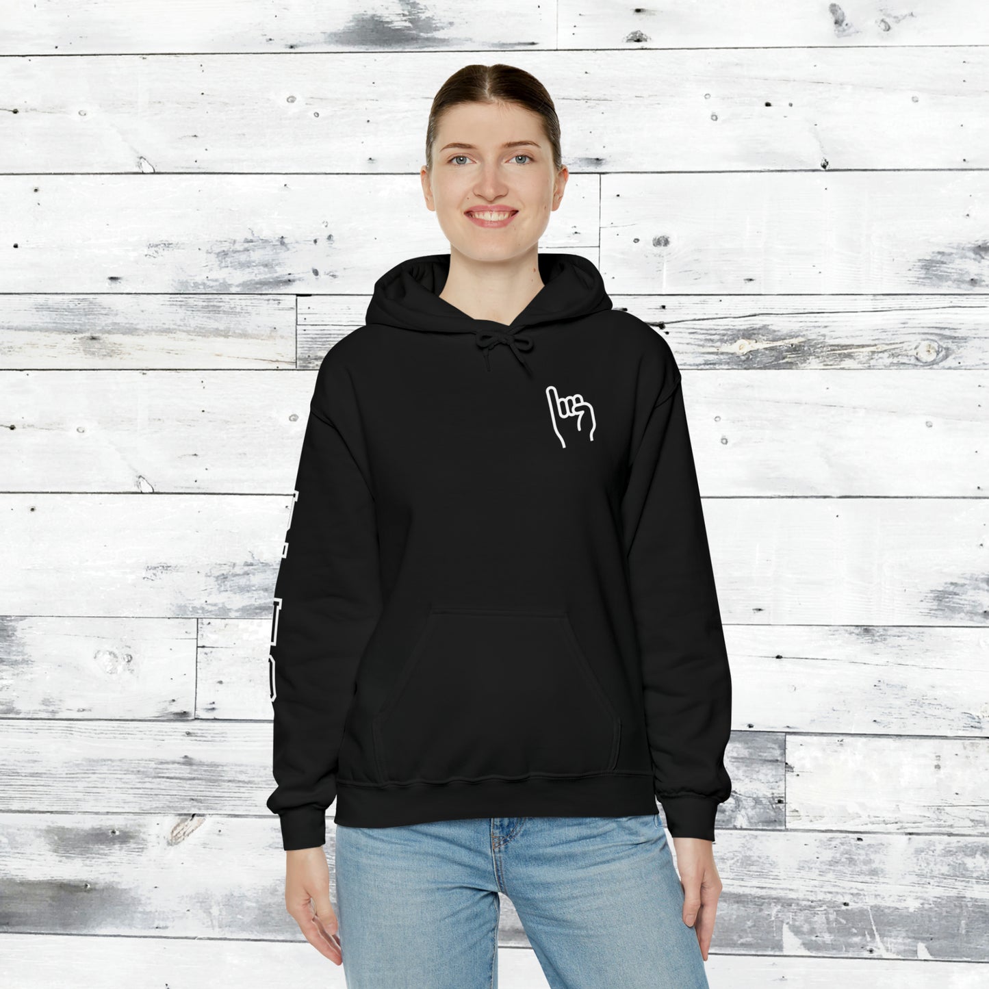 Jackets Stinger Hoodie Front - JFND Sleeve - Old School R back