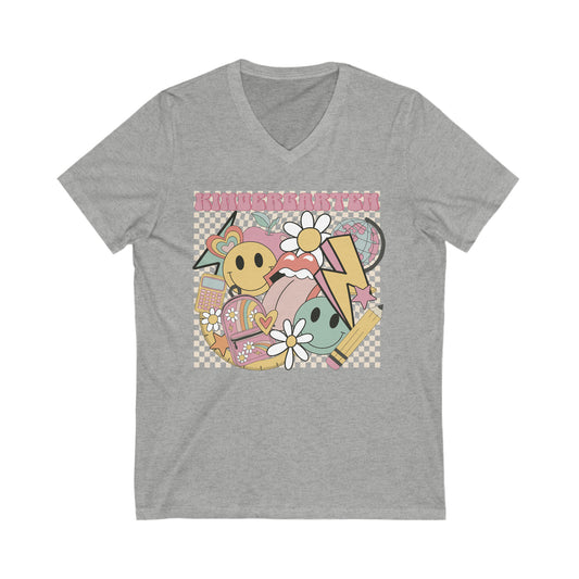 Kinder Teacher Unisex V-Neck Tee