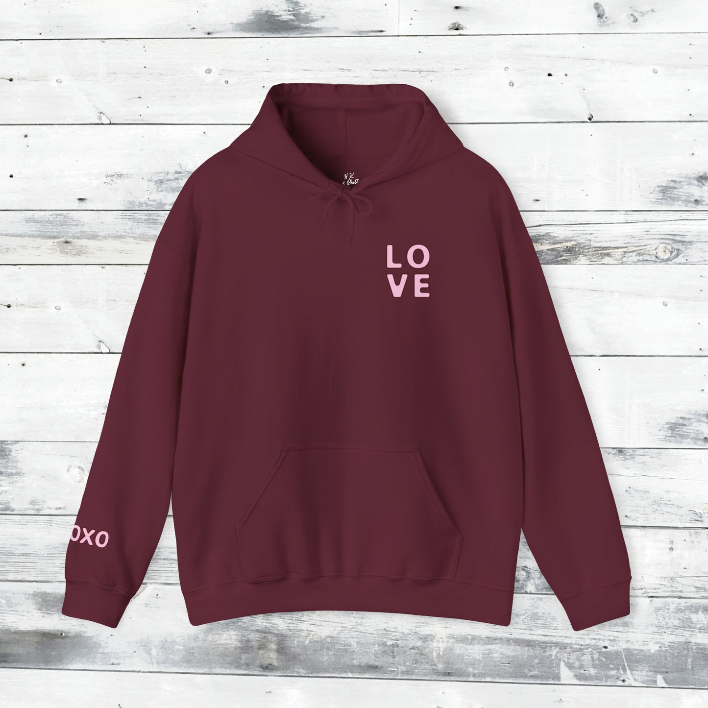 Valentines LOVE Hoodie - XOXO right cuff