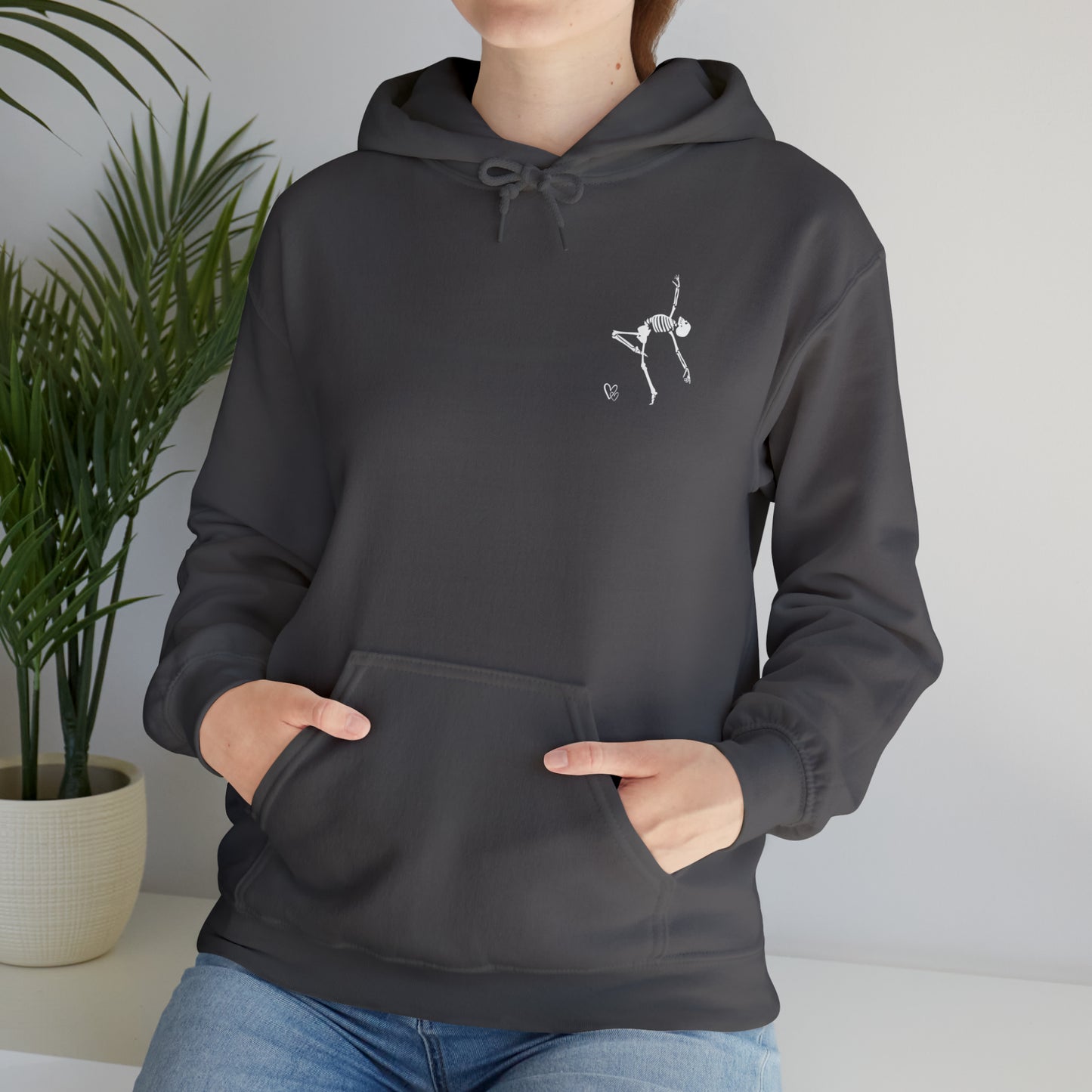 Dancing Skeleton Hoodie- Dancing Skeleton Front- Multi -Dancing Skeleton Back, Mutliple Color Options, Unisex Heavy Blend™ Hooded Sweatshirt