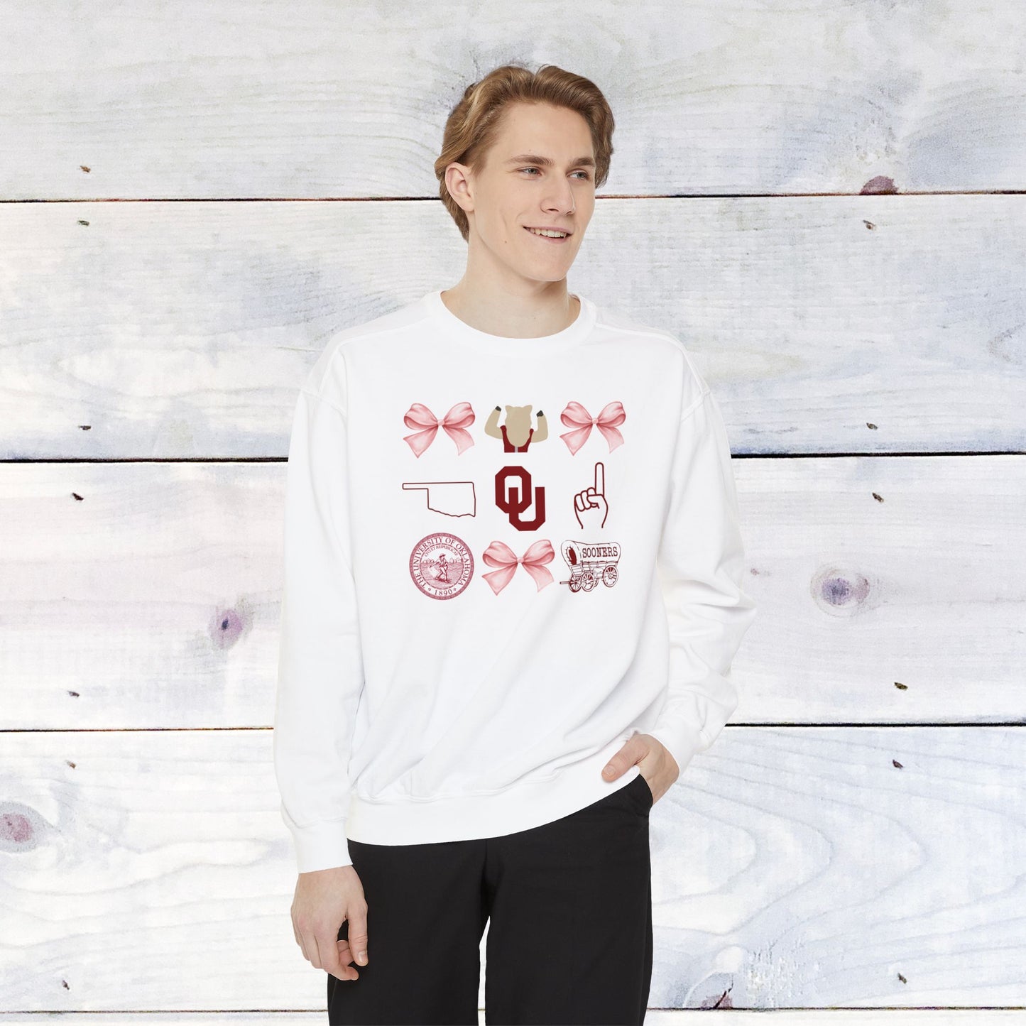 Oklahoma Sooners Bow Comfort Colors Sweater