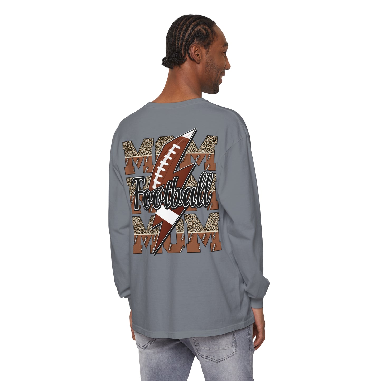 Football Mom Long Sleeve Comfort Colors T Shirt