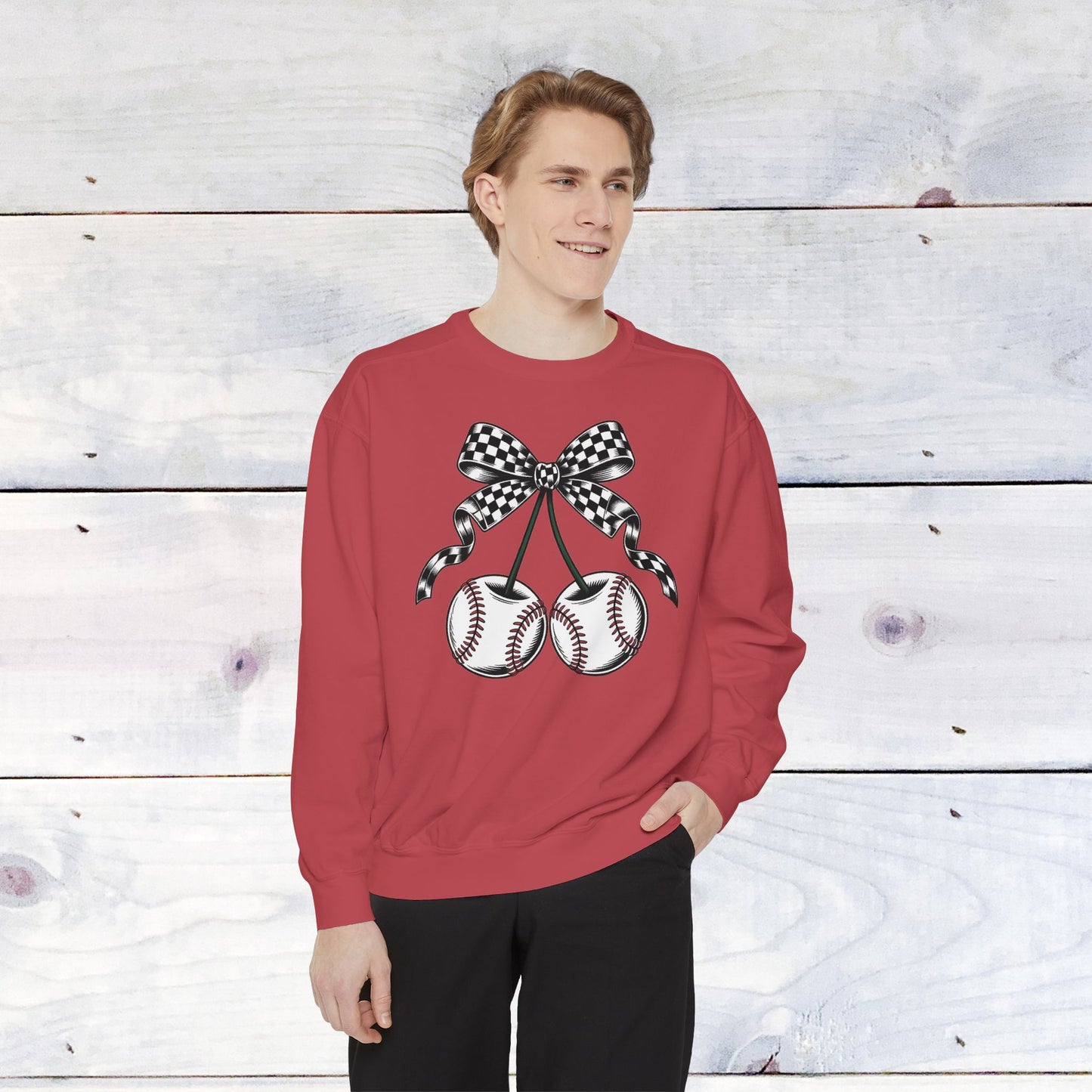 Baseball Cherries Comfort Color Sweatshirt