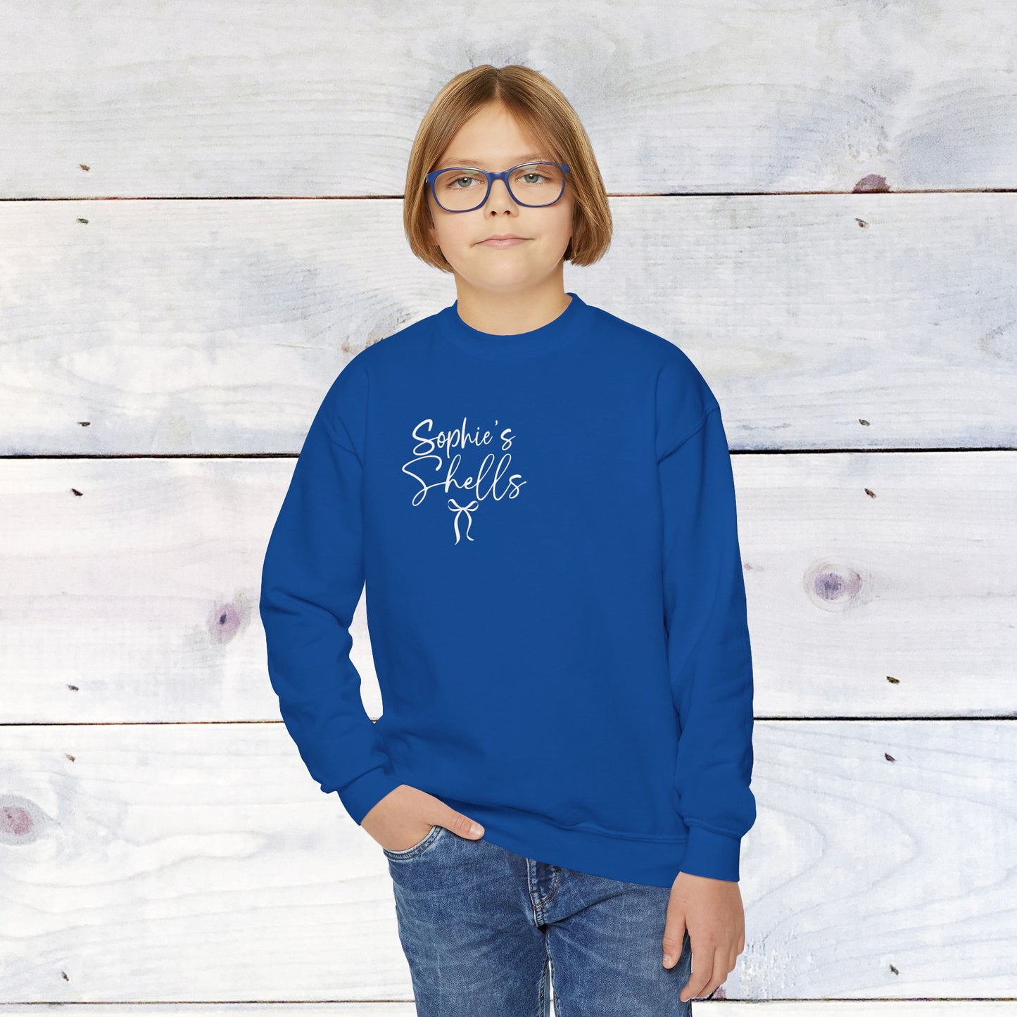 Custom 'Sophie's Shells' Youth Crewneck Sweatshirt