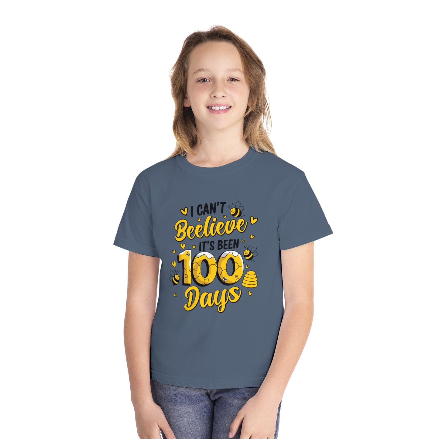 Youth I Can't Beelieve 100 Days Comfort Colors Tee