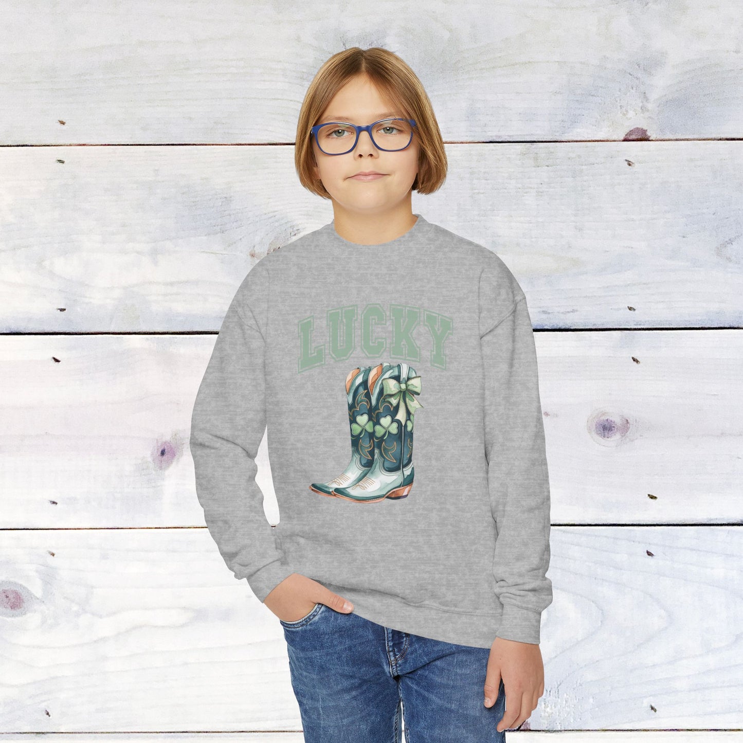 Lucky Boots Youth Crewneck Sweatshirt