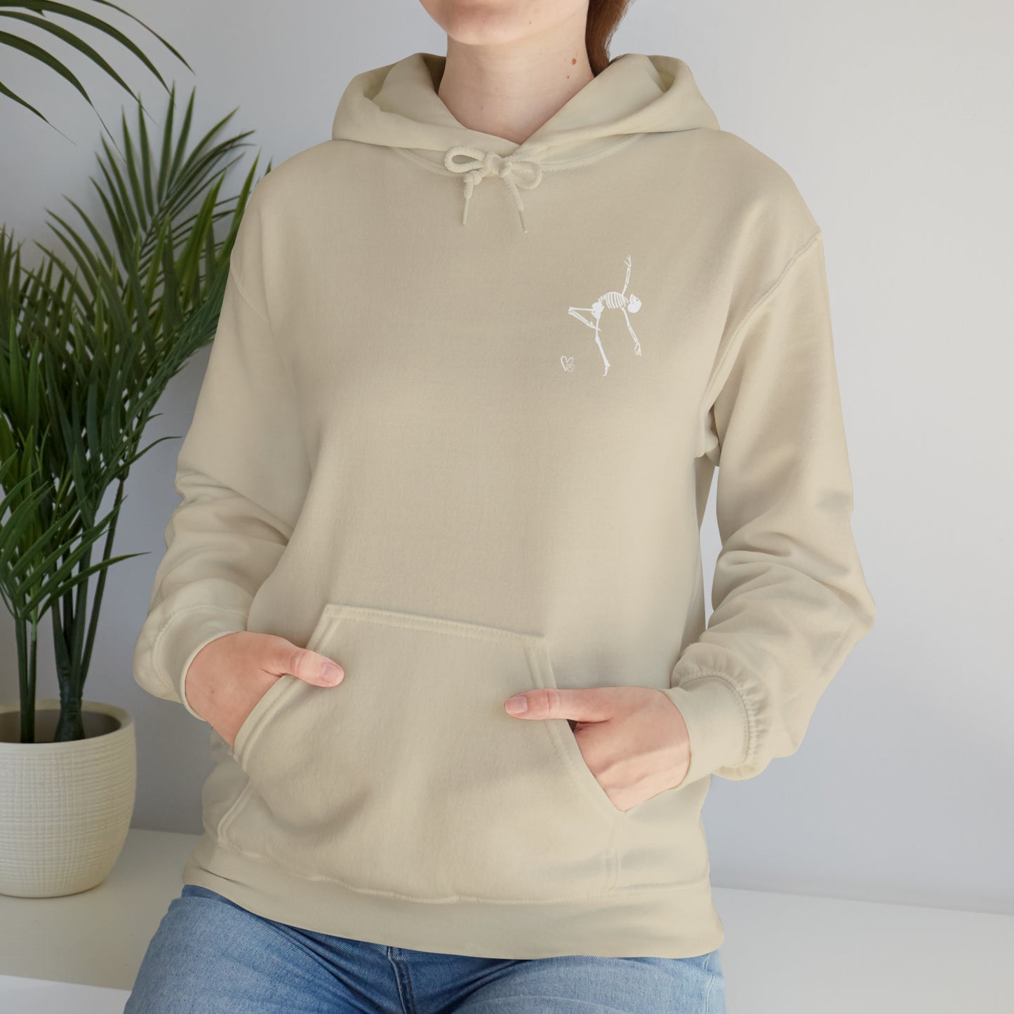 Dancing Skeleton Hoodie- Dancing Skeleton Front- Multi -Dancing Skeleton Back, Mutliple Color Options, Unisex Heavy Blend™ Hooded Sweatshirt