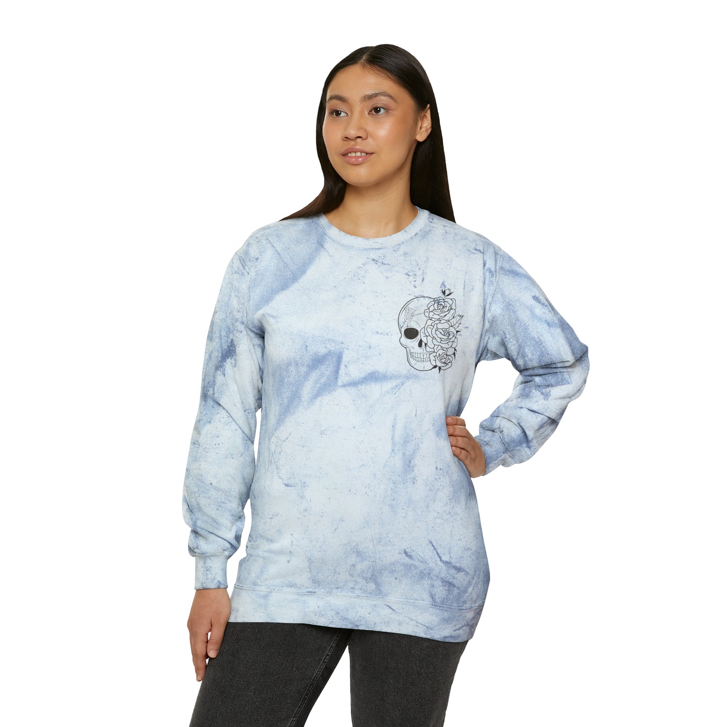 Skull Front, Vastly Overrated Back - Color Blast Comfort Colors Pullover - Multi Color Options