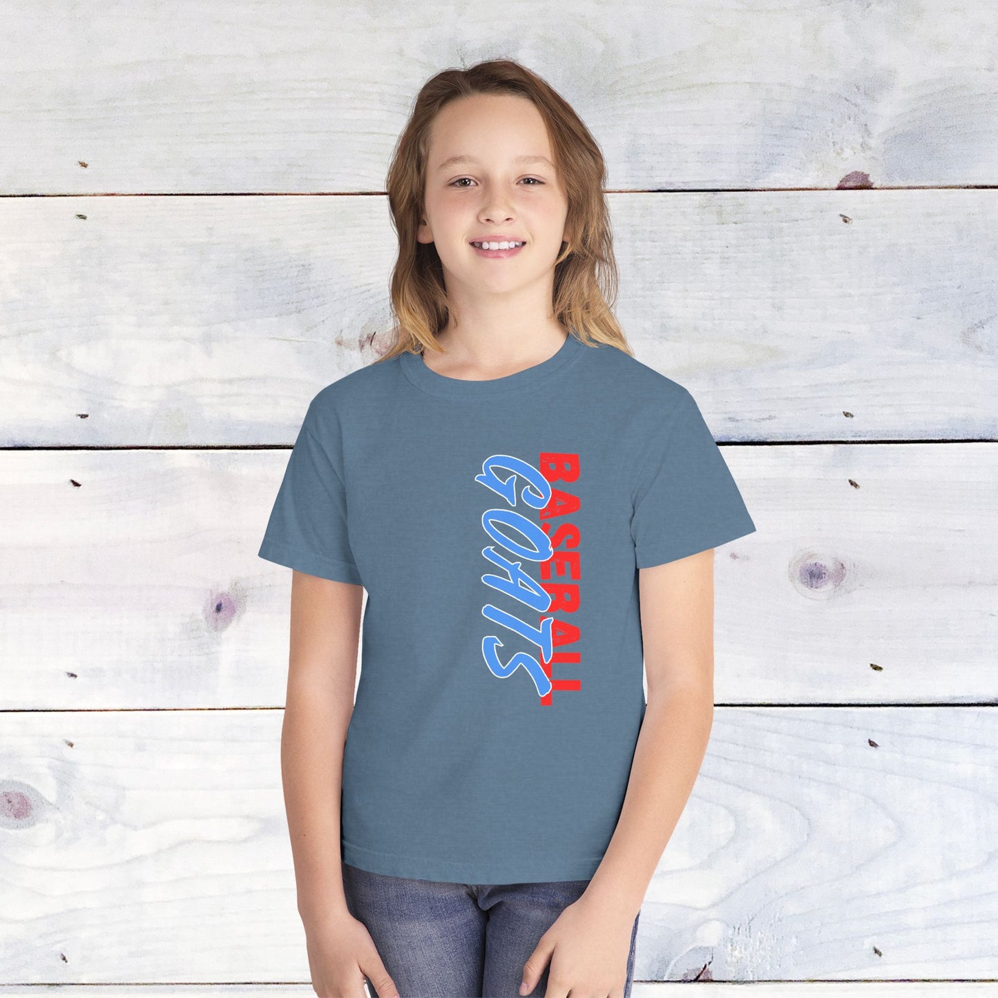 Youth GOATS Baseball Drip Tee -Comfort Colors