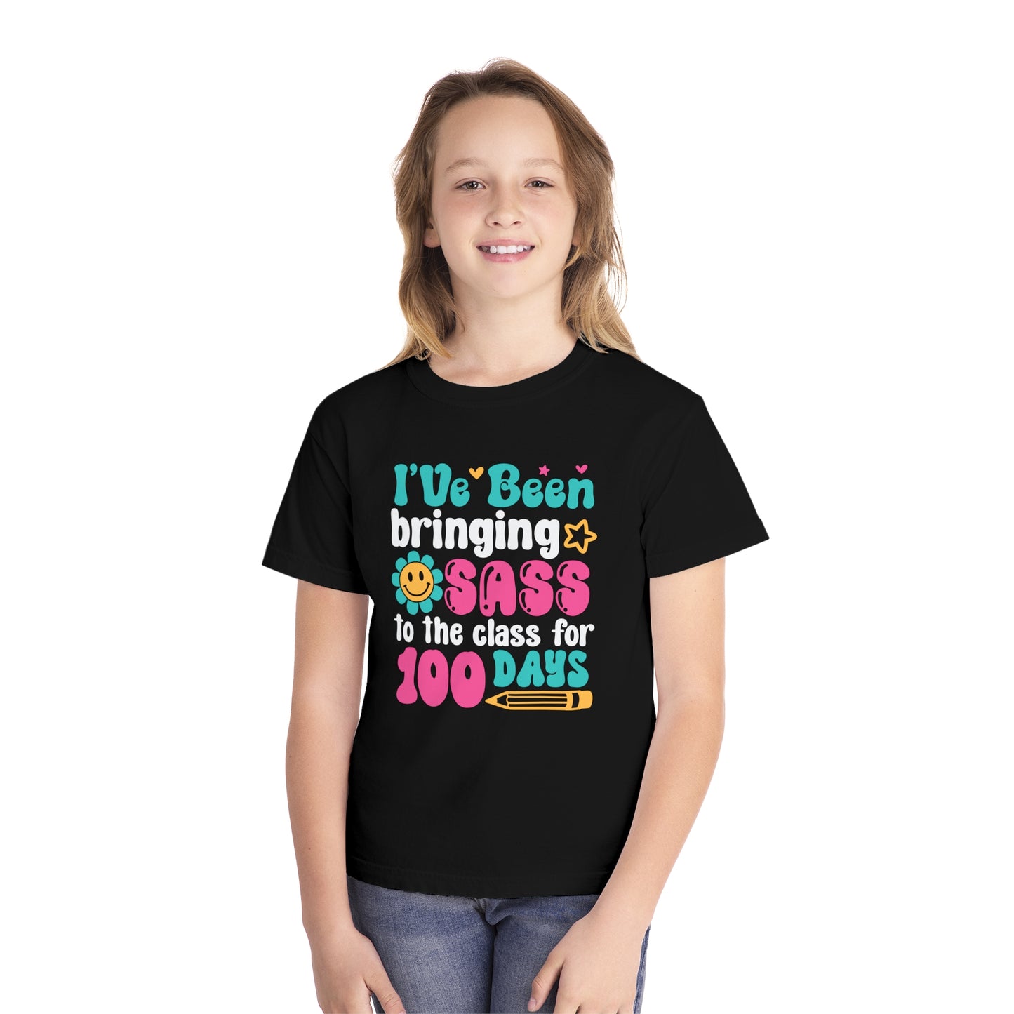 Youth Bringing the Sass 100 days of Class Comfort Colors Tee