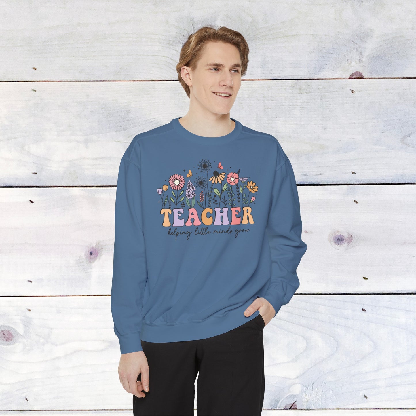 Teacher Flower Comfort Colors Sweater