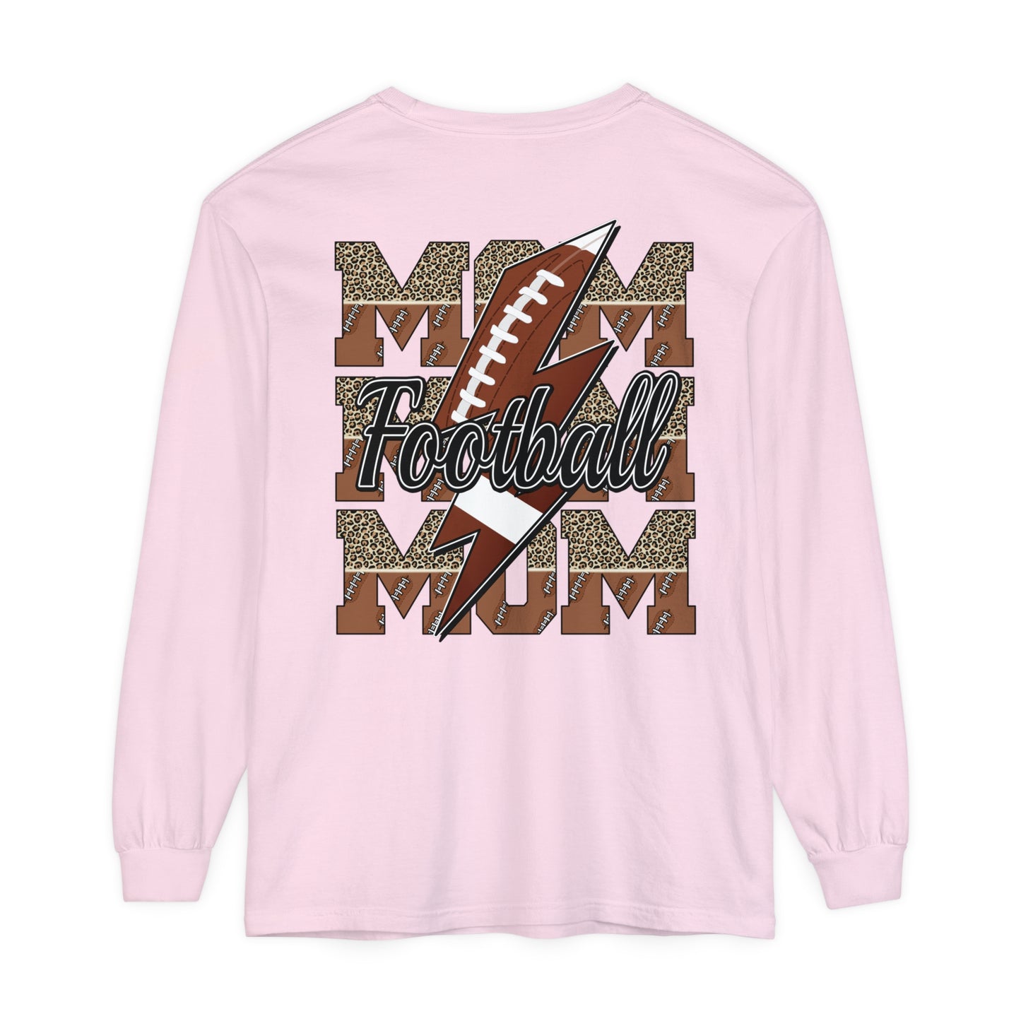Football Mom Long Sleeve Comfort Colors T Shirt