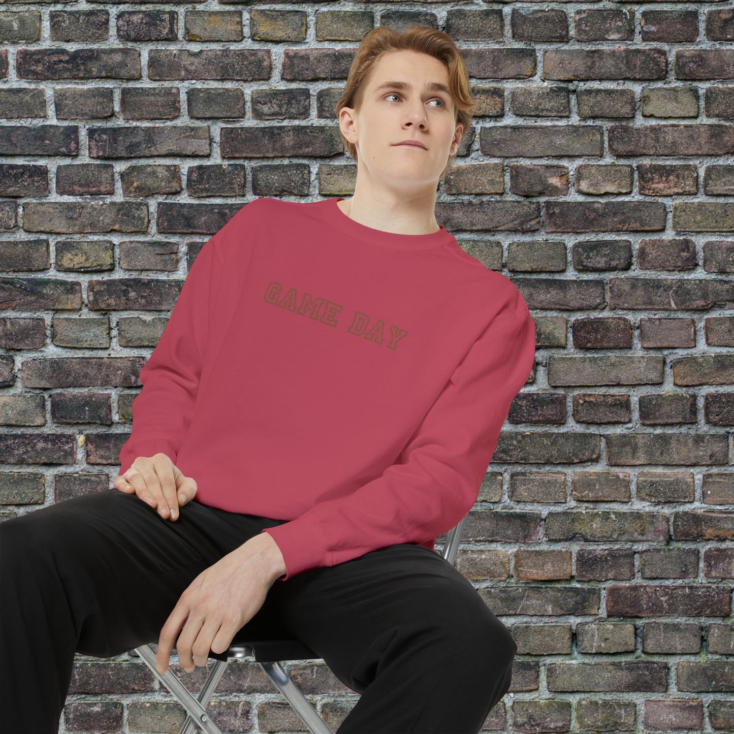 Game Day Comfort Colors Sweater - Brown Text