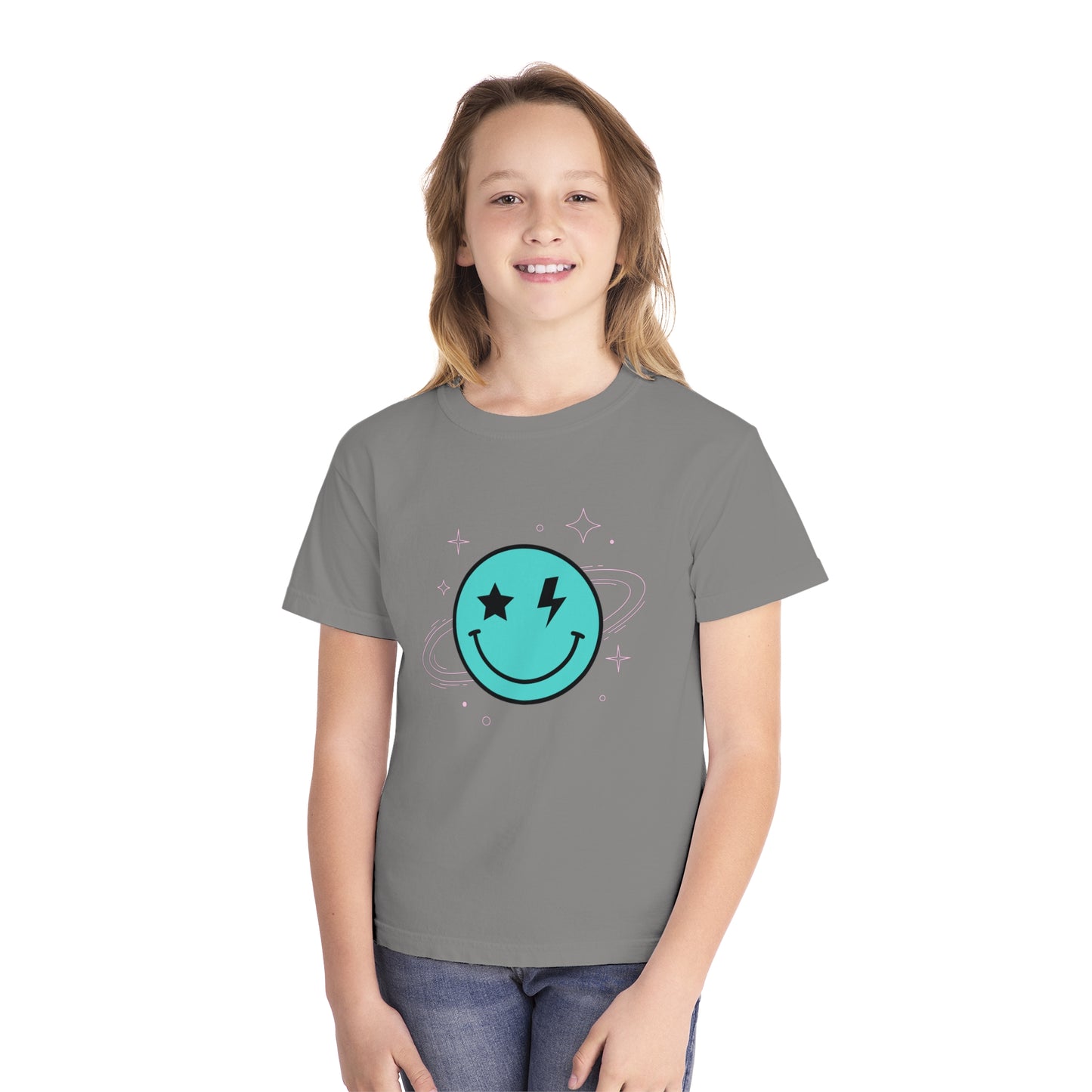 Youth Space Smiley Comfort Colors T-Shirt